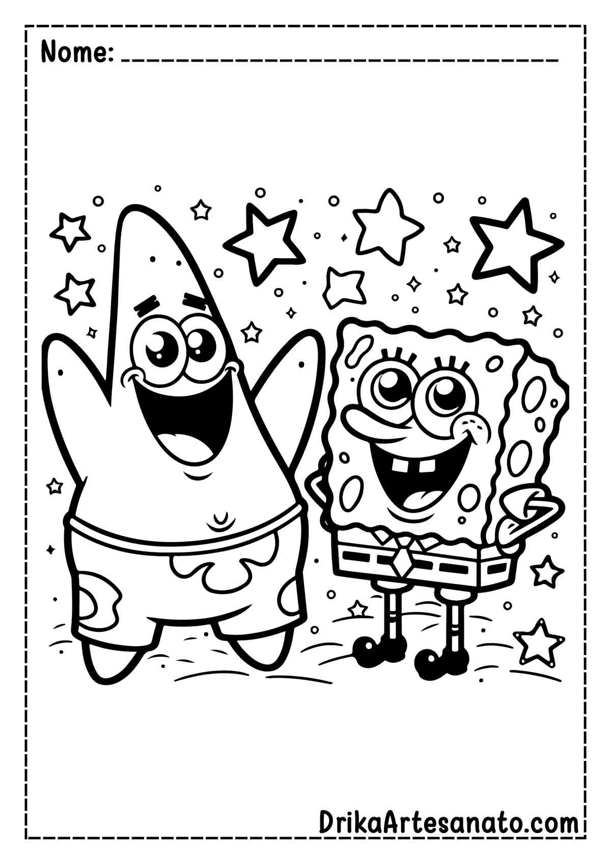 Desenho do Patrick e Bob Esponja para Colorir