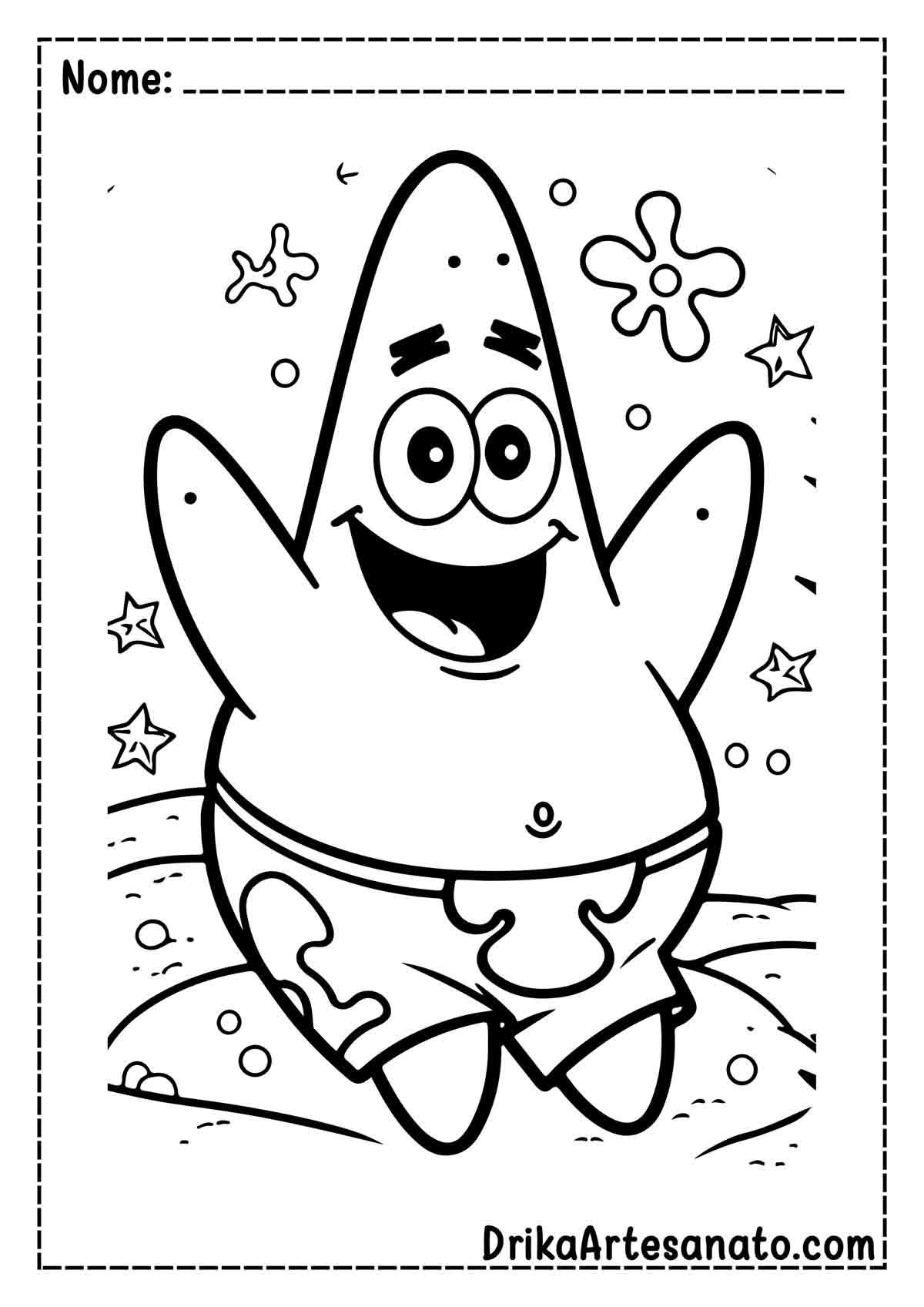 Desenho do Patrick de Bob Esponja para Colorir