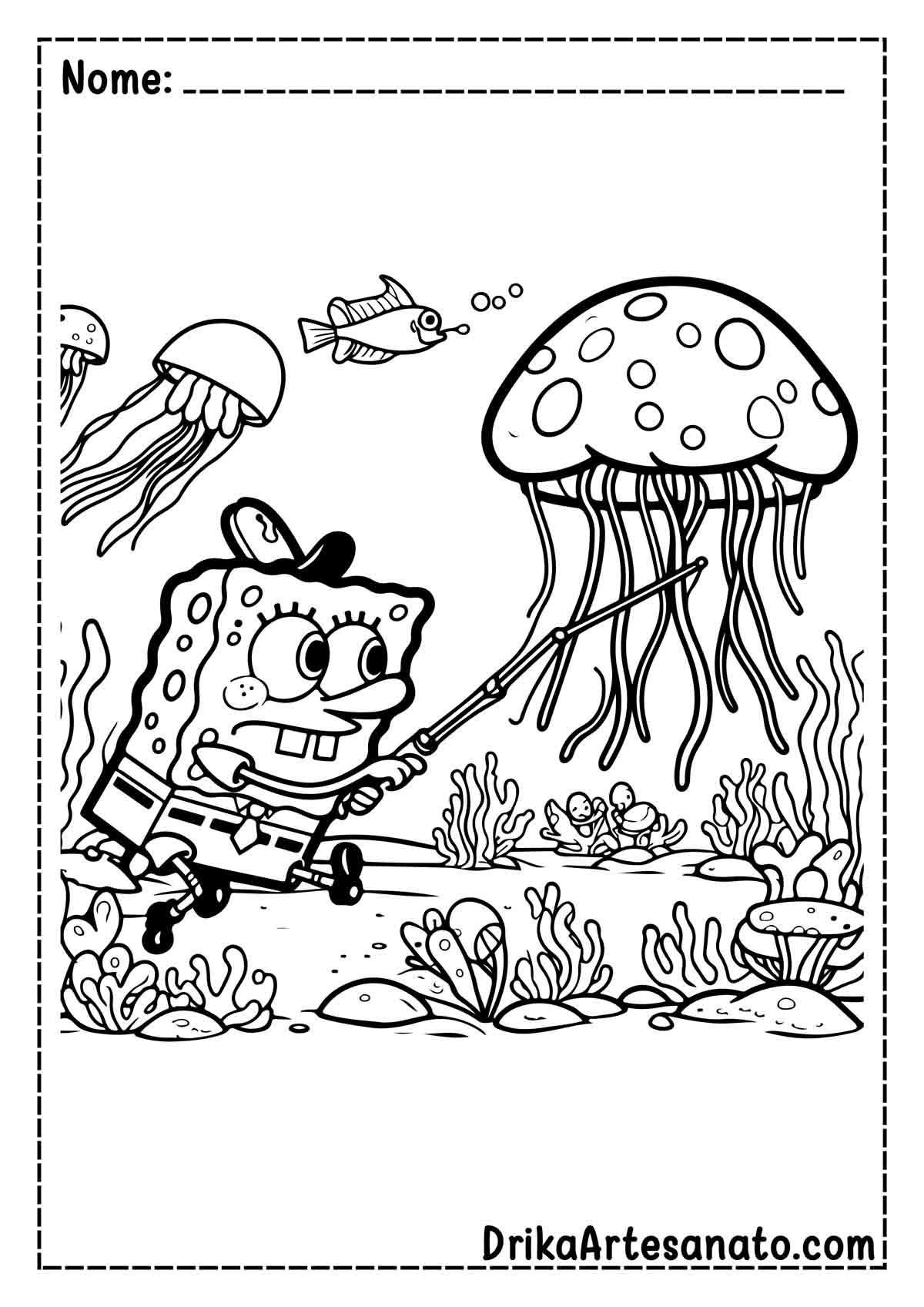 Desenho do Bob Esponja para Colorir e Imprimir