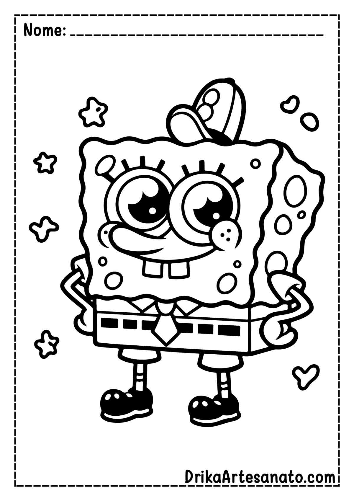 Desenho do Bob Esponja para Colorir e Imprimir