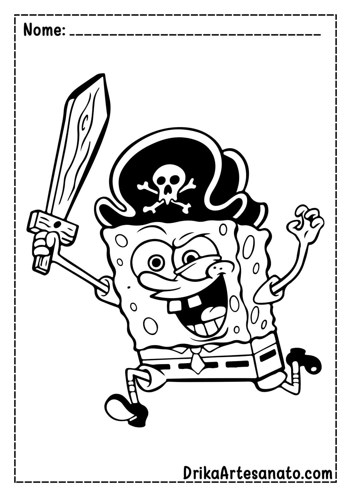 Desenho do Bob Esponja para Imprimir e Colorir