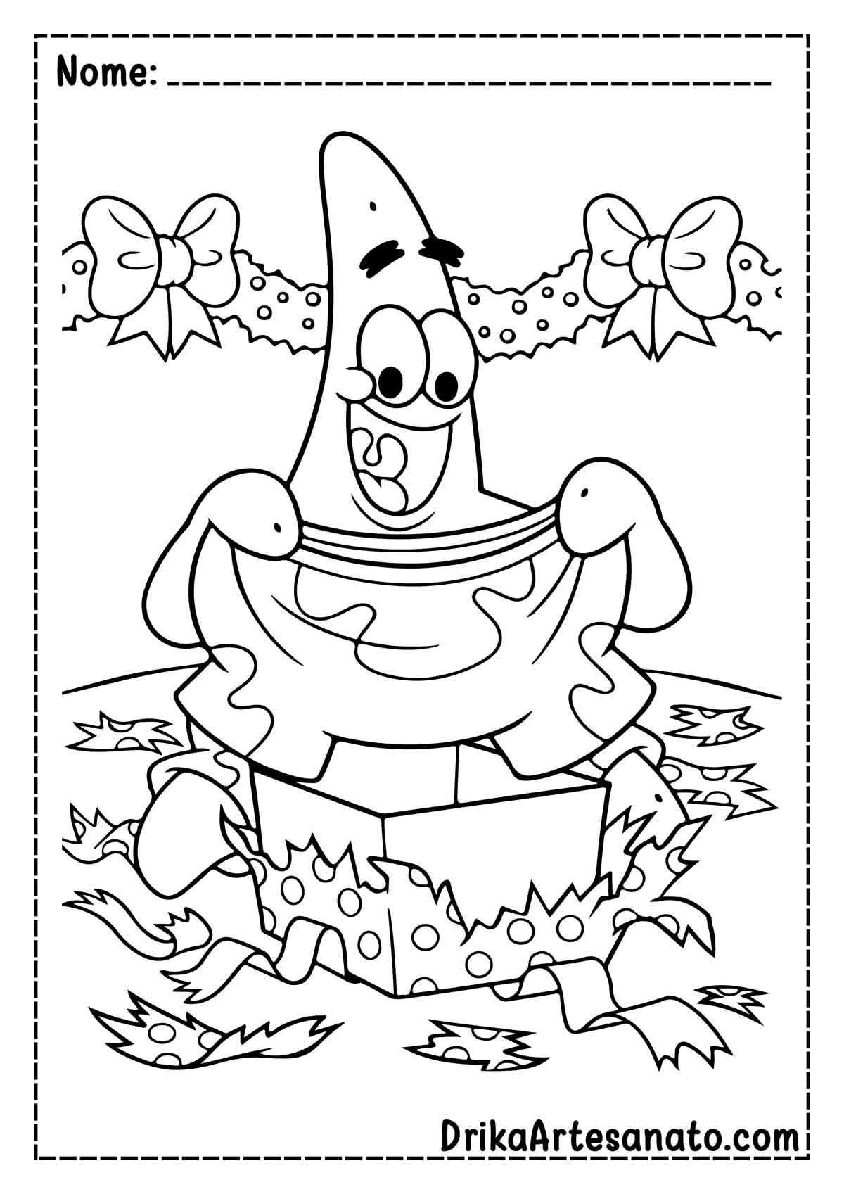 Desenho do Patrick para Colorir