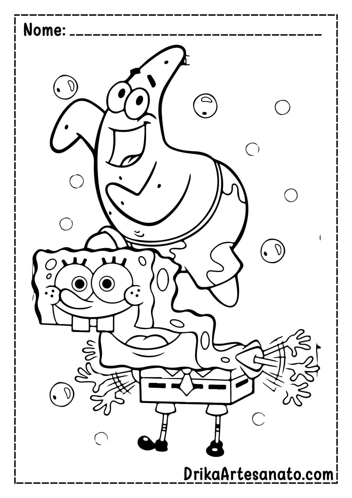 Desenho do Bob Esponja e Patrick para Colorir