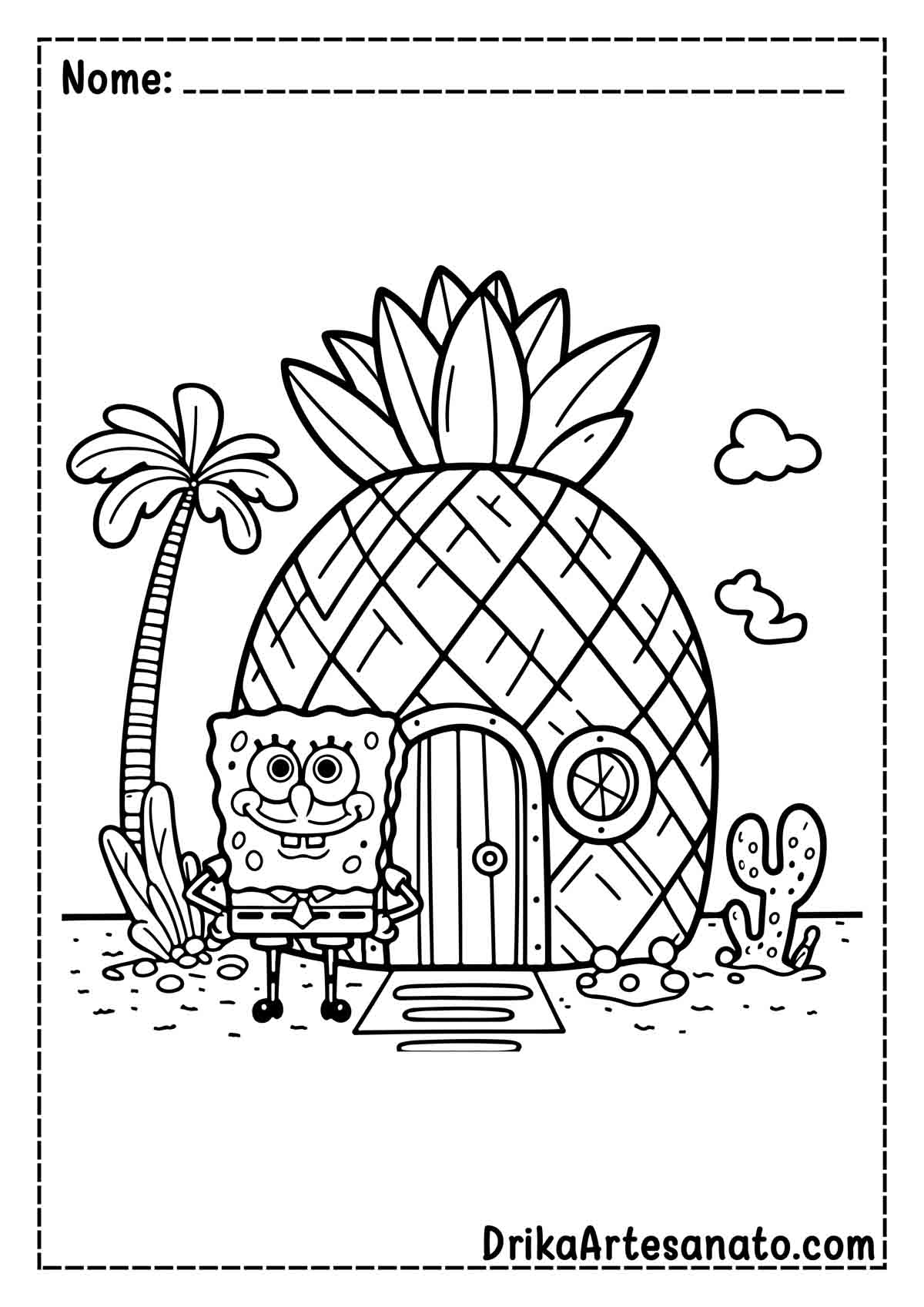 Desenho da Casa do Bob Esponja para Colorir