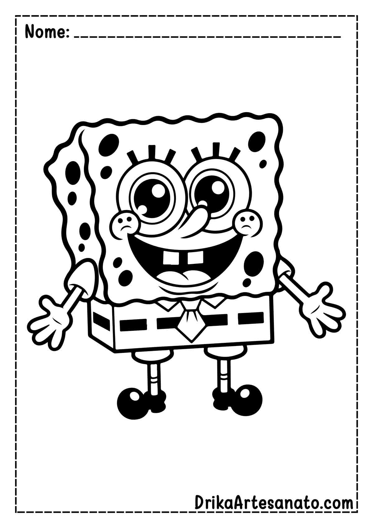 Desenho do Bob Esponja para Imprimir e Colorir