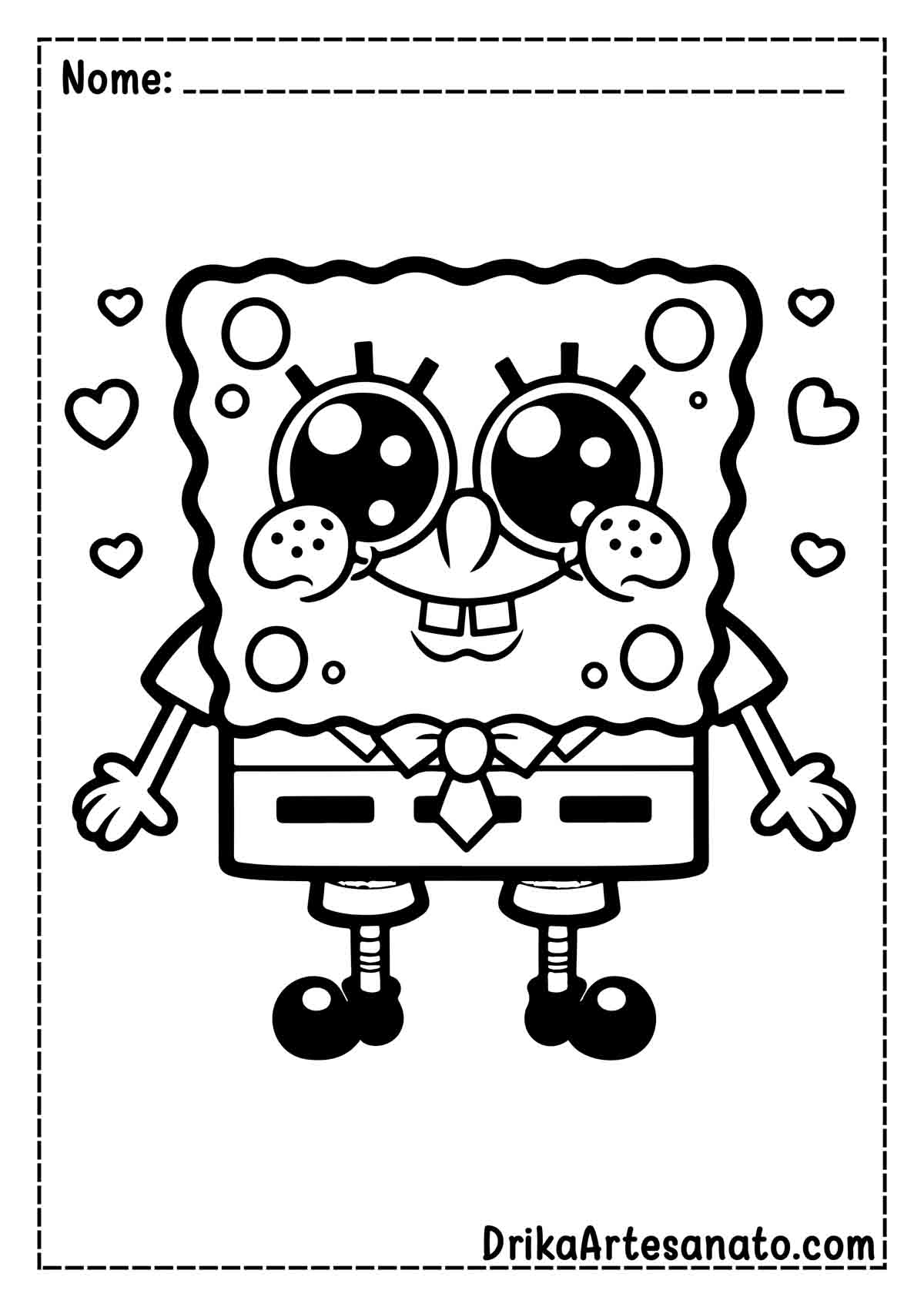 Desenho do Bob Esponja para Imprimir e Pintar