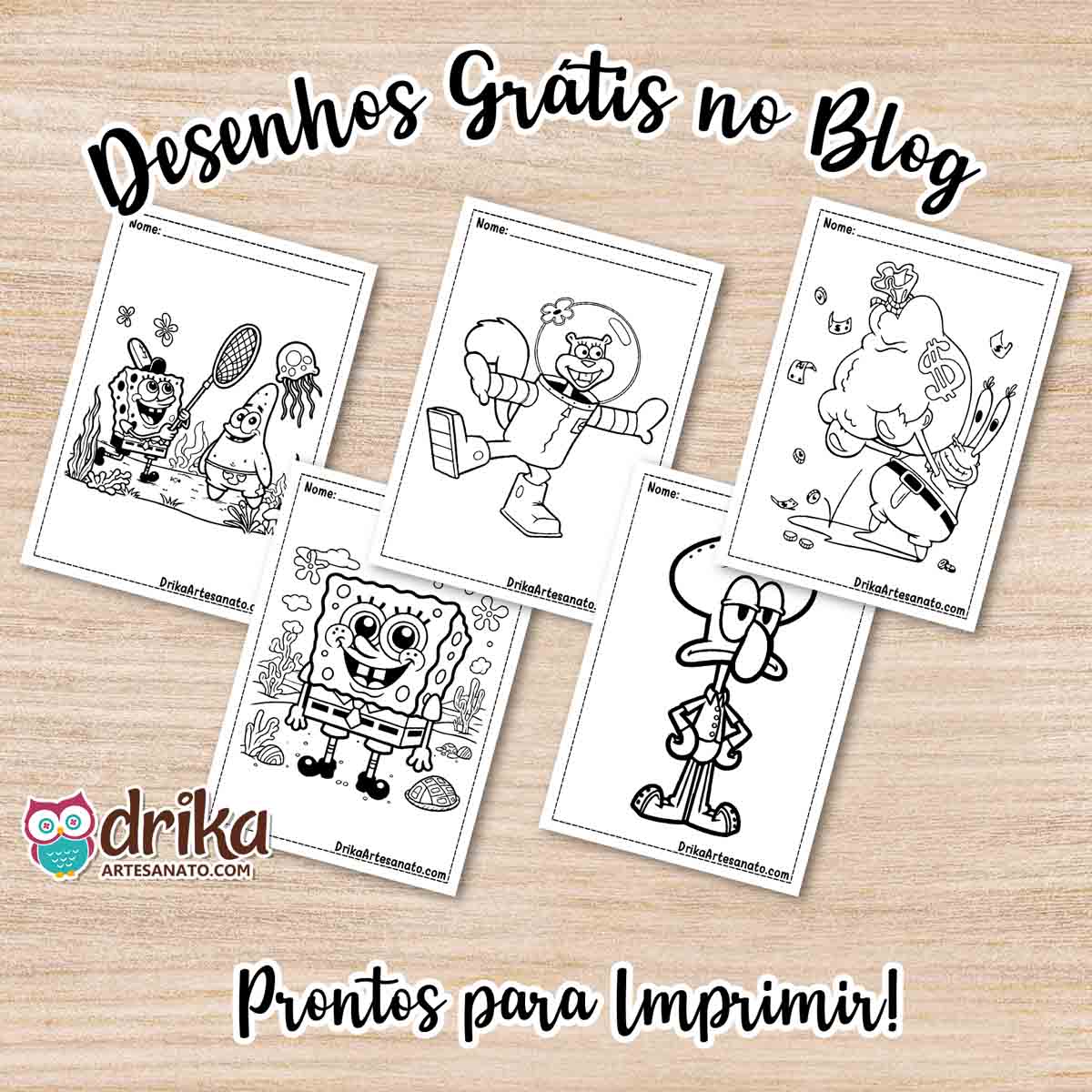 Desenhos do Bob Esponja para Colorir Grátis em PDF