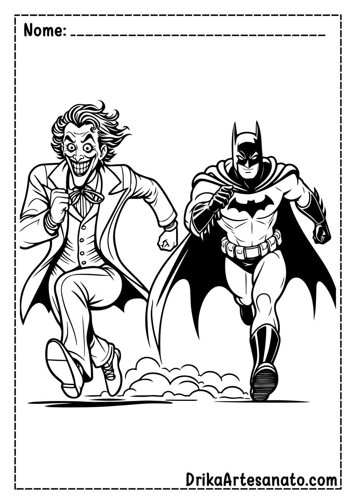Desenho do Coringa e Batman para Colorir