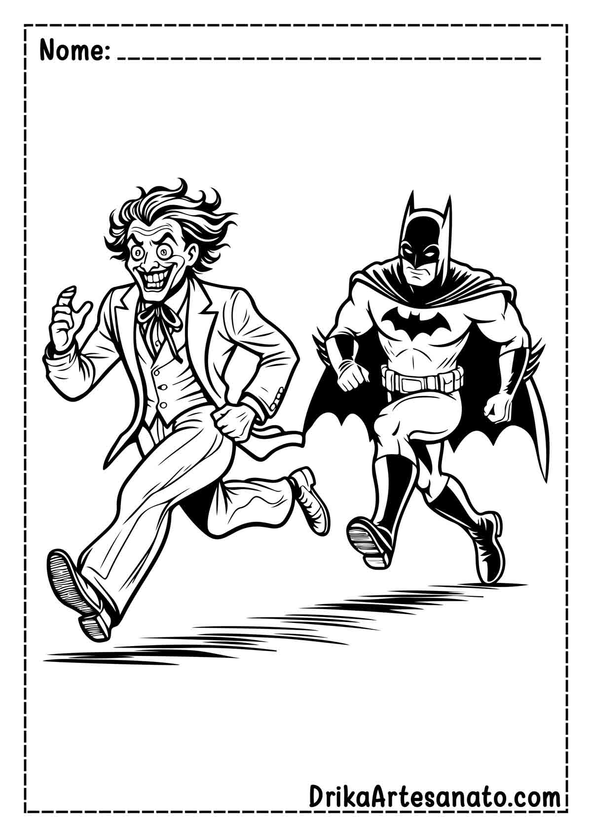 Desenho do Coringa e Batman para Colorir e Imprimir