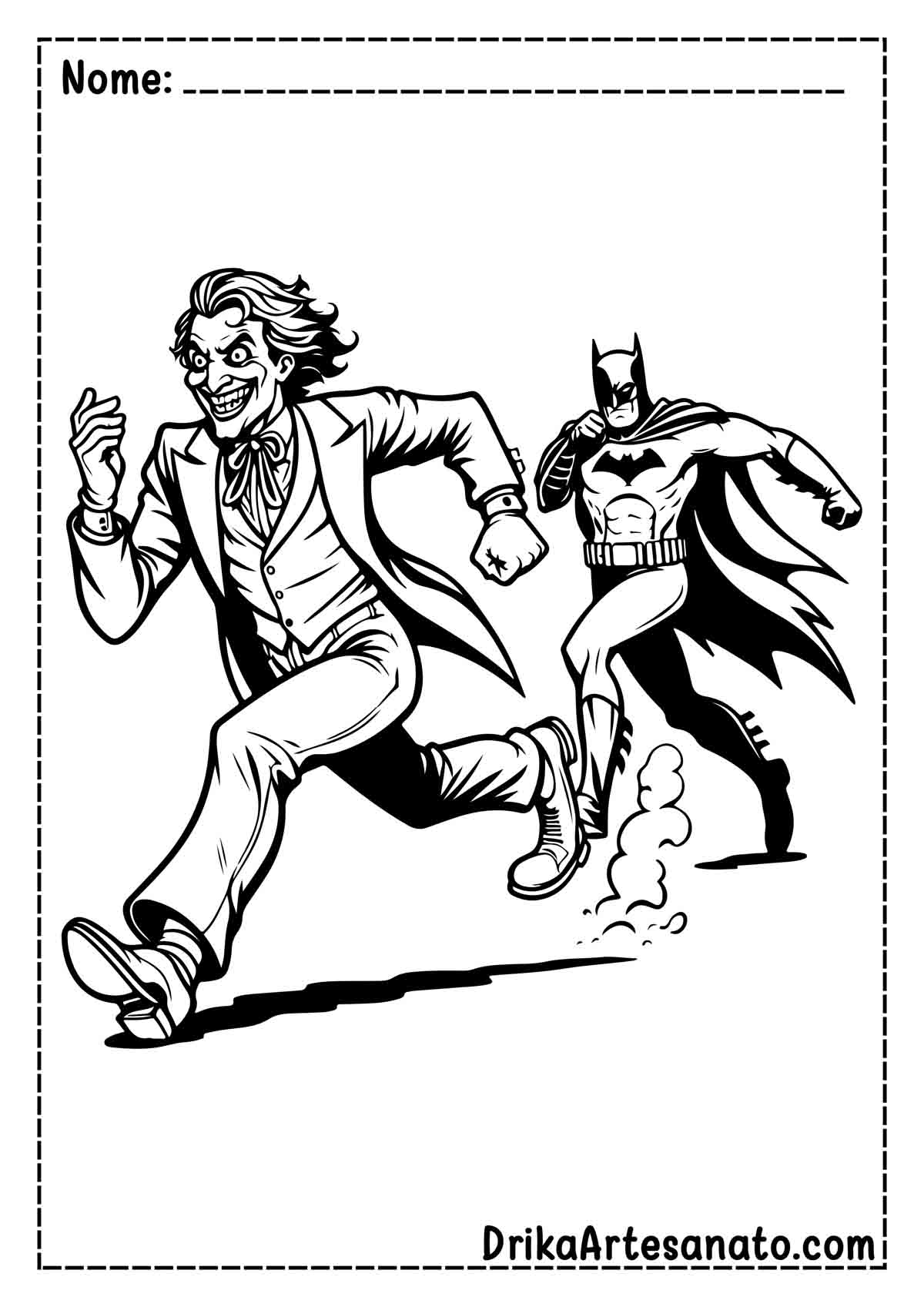 Desenho do Coringa e Batman para Imprimir