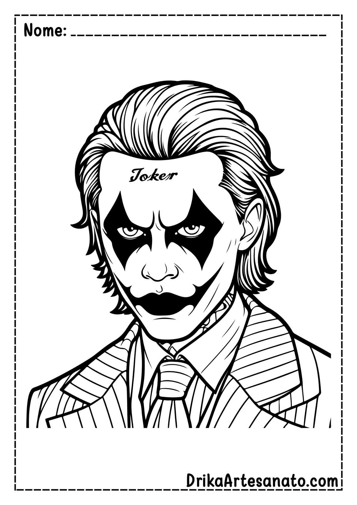 Desenho do Joker para Imprimir e Colorir
