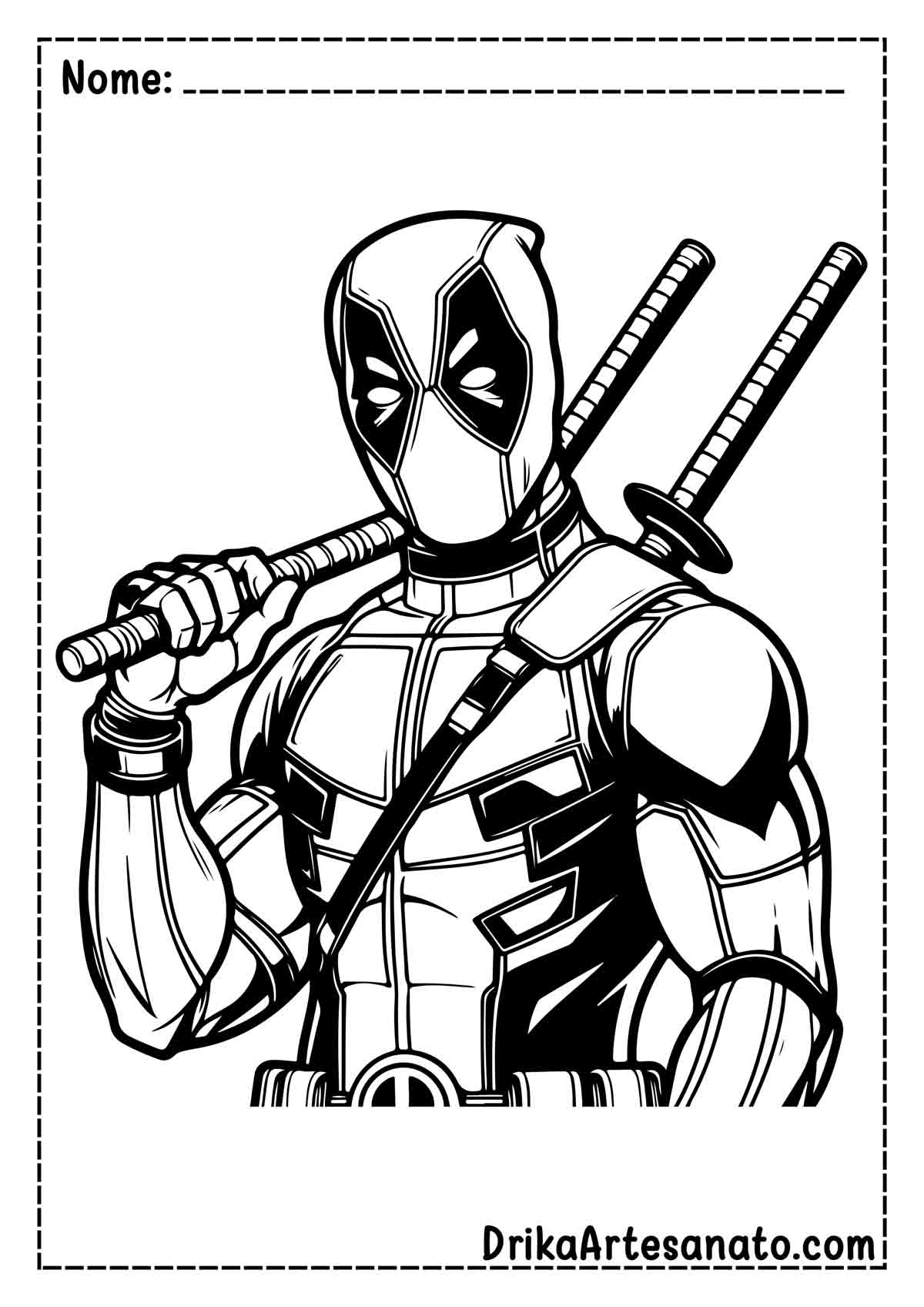 Desenho do Deadpool para Colorir