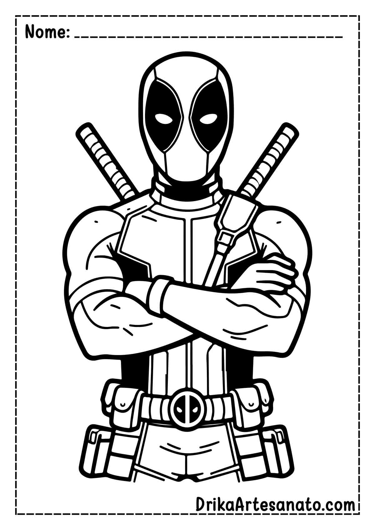 Desenho do Deadpool para Imprimir