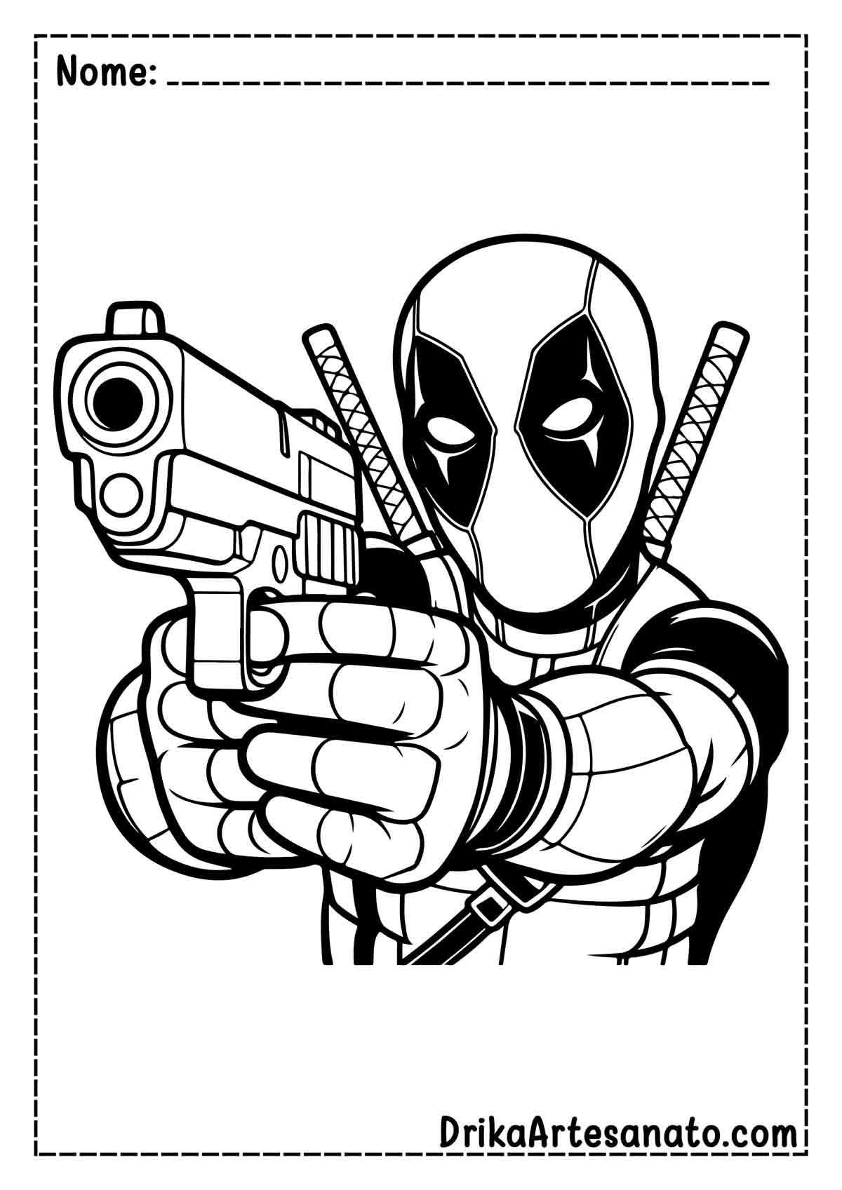 Desenho do Deadpool Fácil para Pintar
