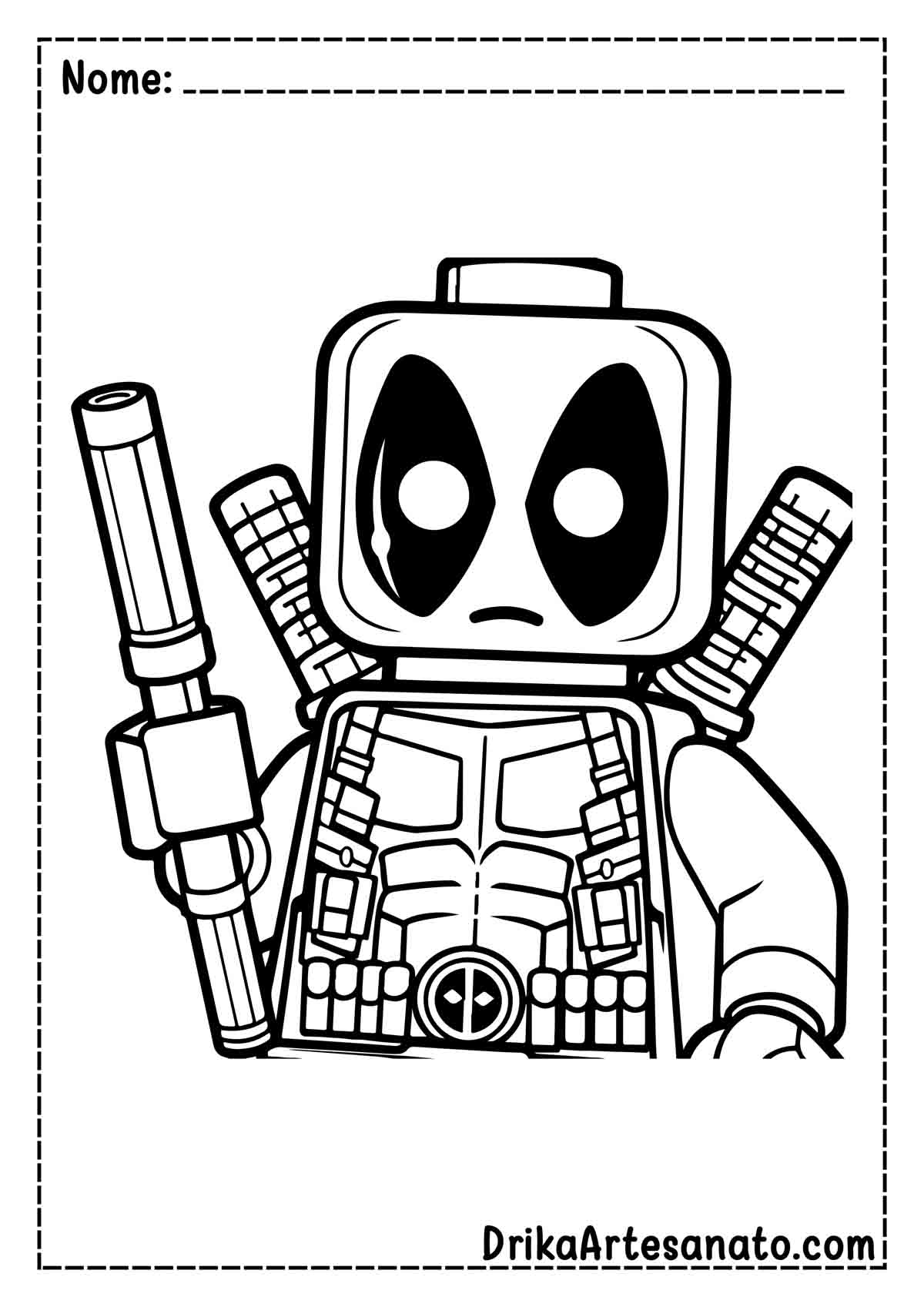 Desenho do Deadpool de Lego para Colorir