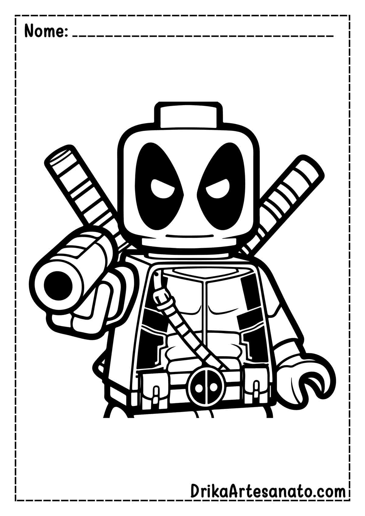 Desenho do Deadpool de Lego para Imprimir