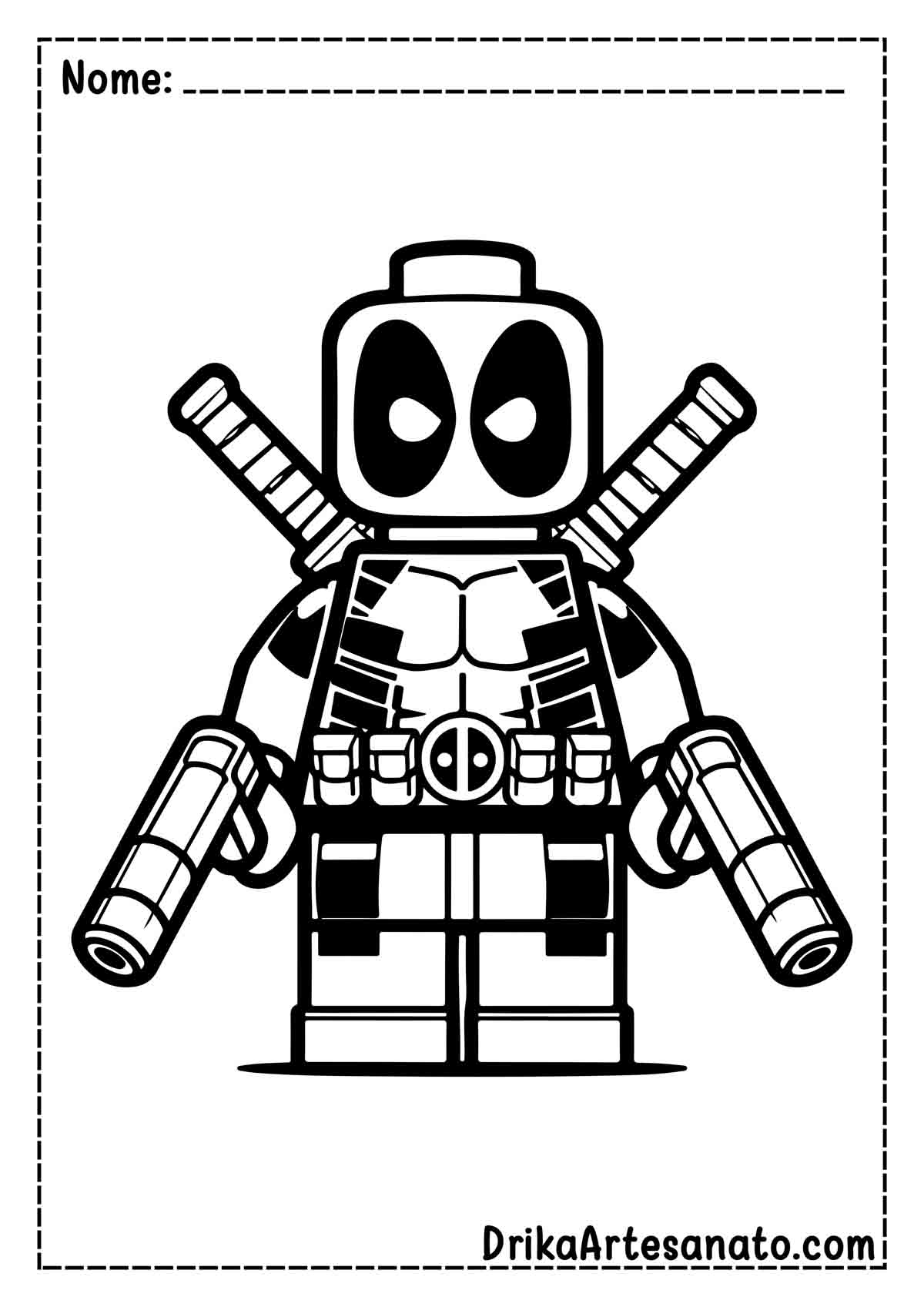 Desenho do Deadpool Fácil para Imprimir