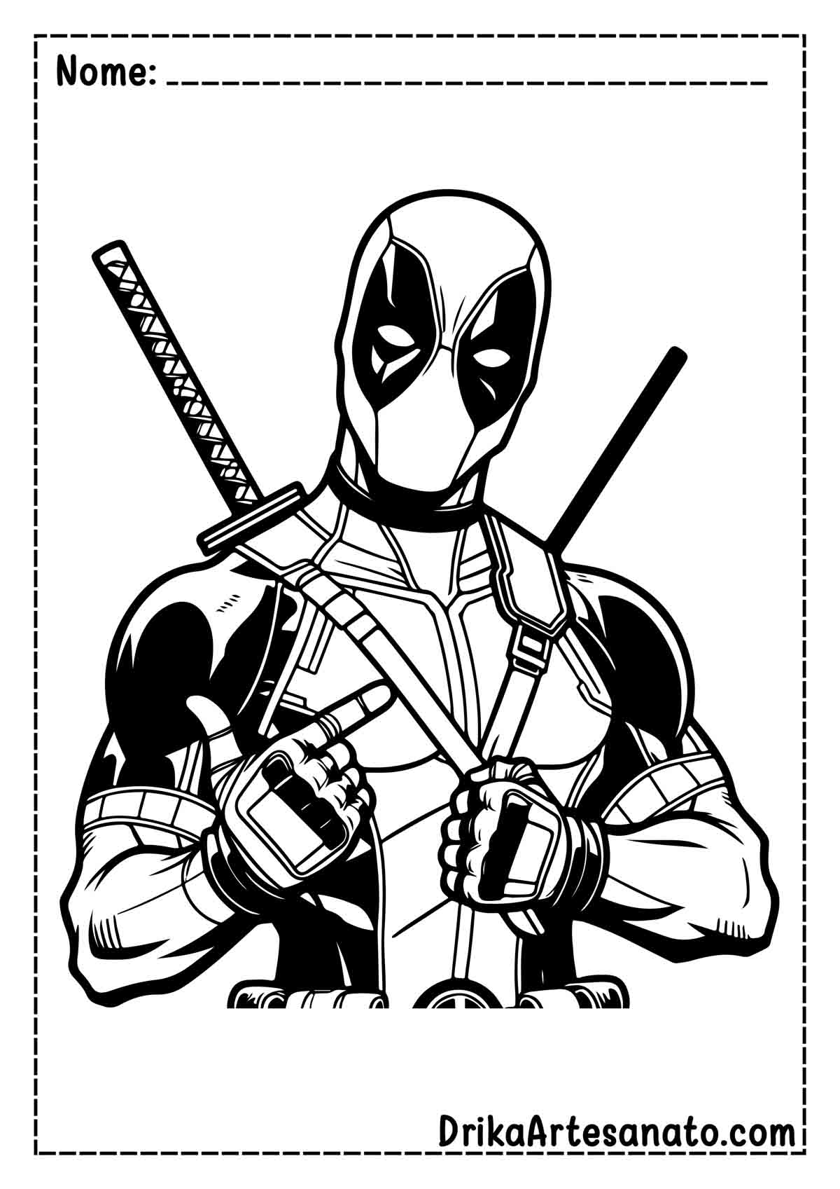 Desenho do Deadpool para Pintar