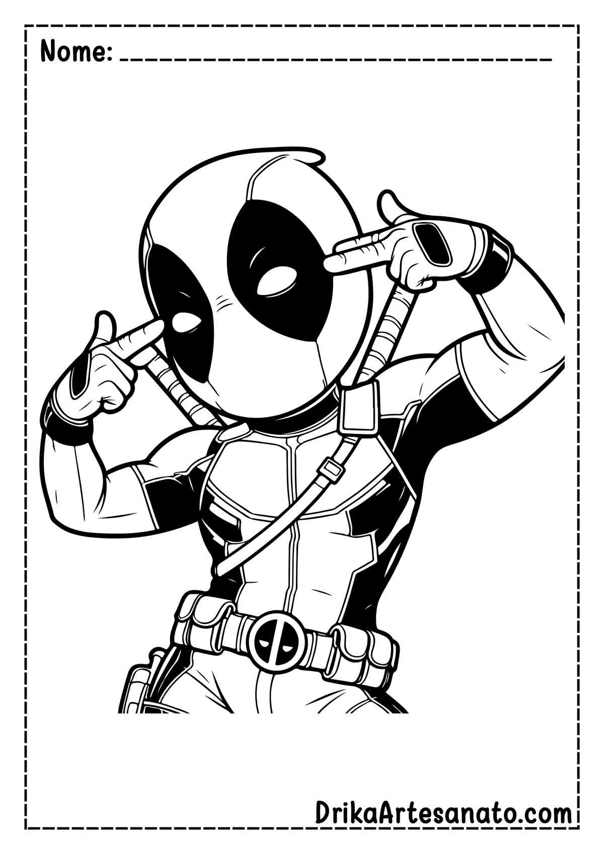 Desenho do Deadpool para Pintar