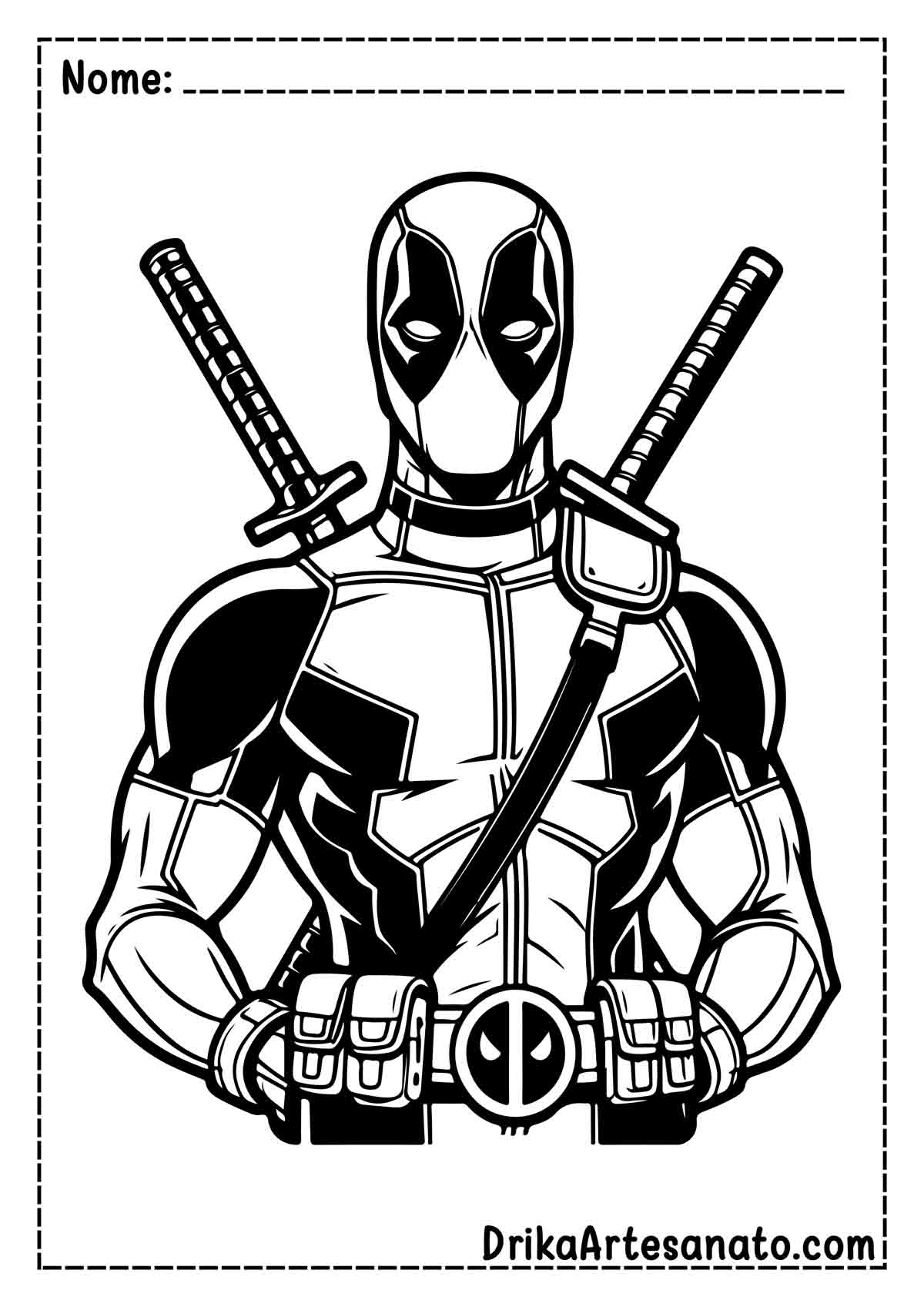 Desenho do Deadpool para Imprimir