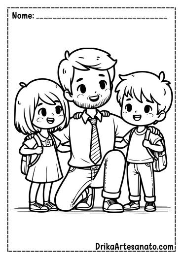 desenho para colorir família pai mãe e filho