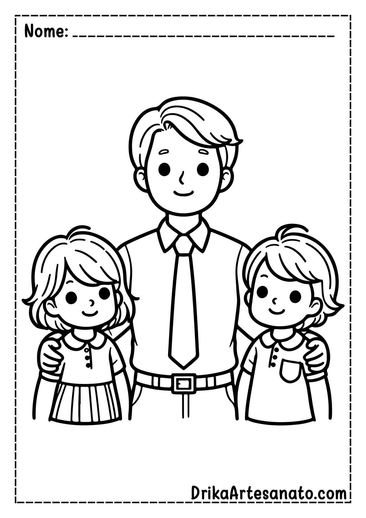 Desenho de Dia dos Pais Fácil para Imprimir