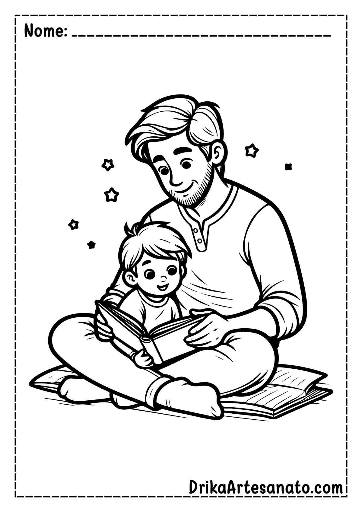 Desenho do Dia dos Pais para Imprimir e Colorir