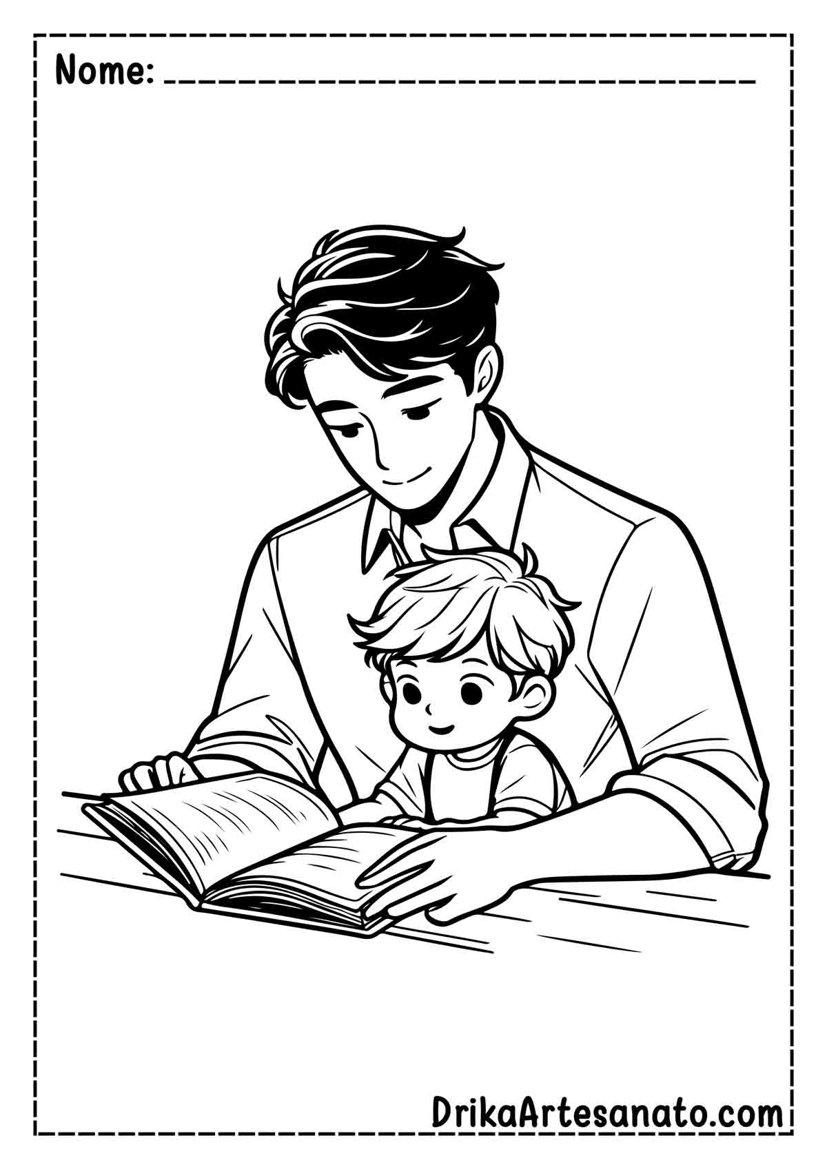 Desenho de Pai com Filho para Imprimir