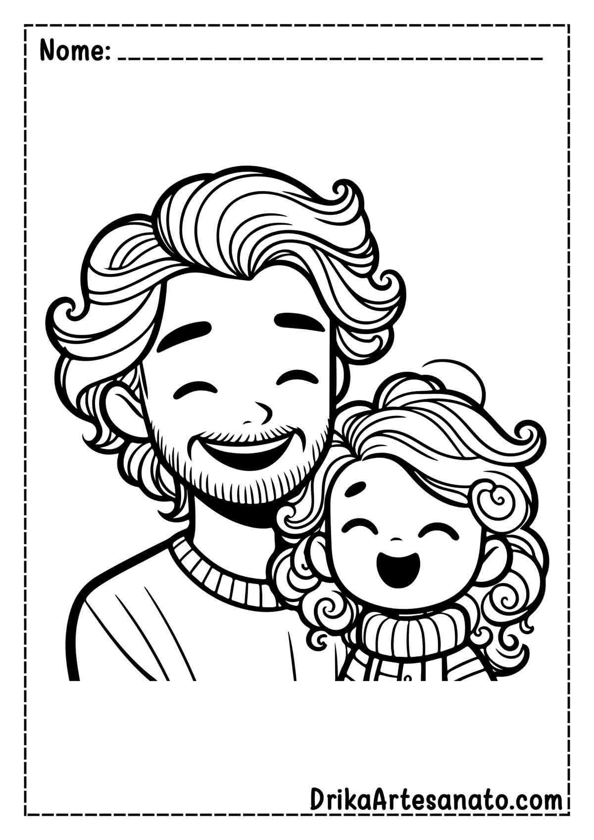 Desenho do Pai e Filha para Imprimir