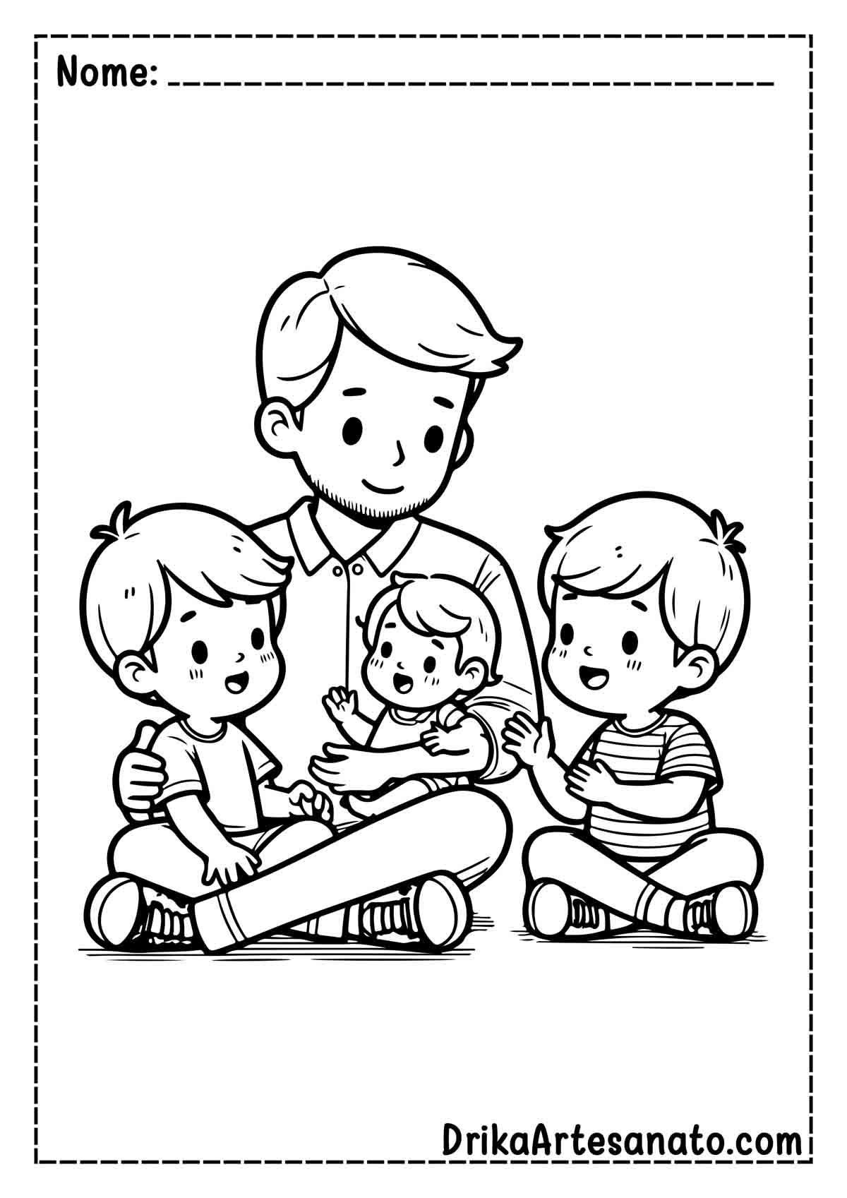 Desenho do Dia dos Pais para Colorir e Imprimir