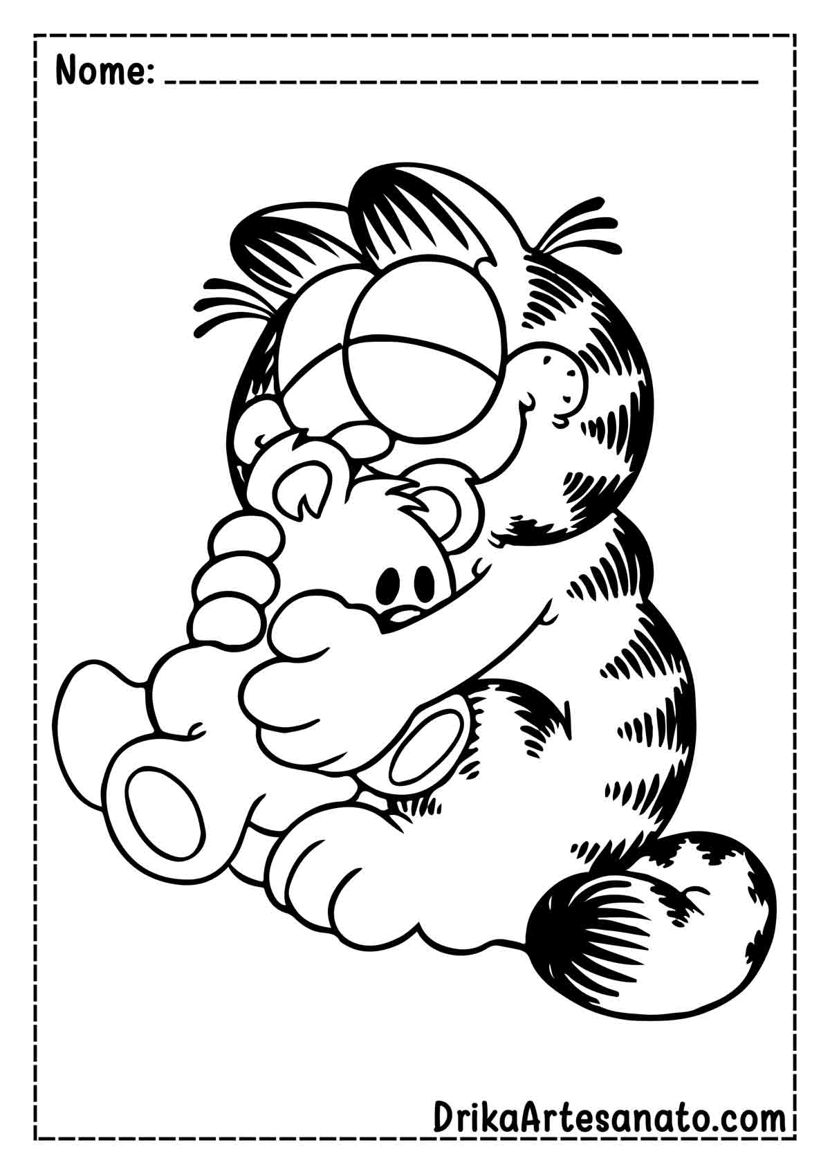Desenho do Garfield Fácil para Imprimir