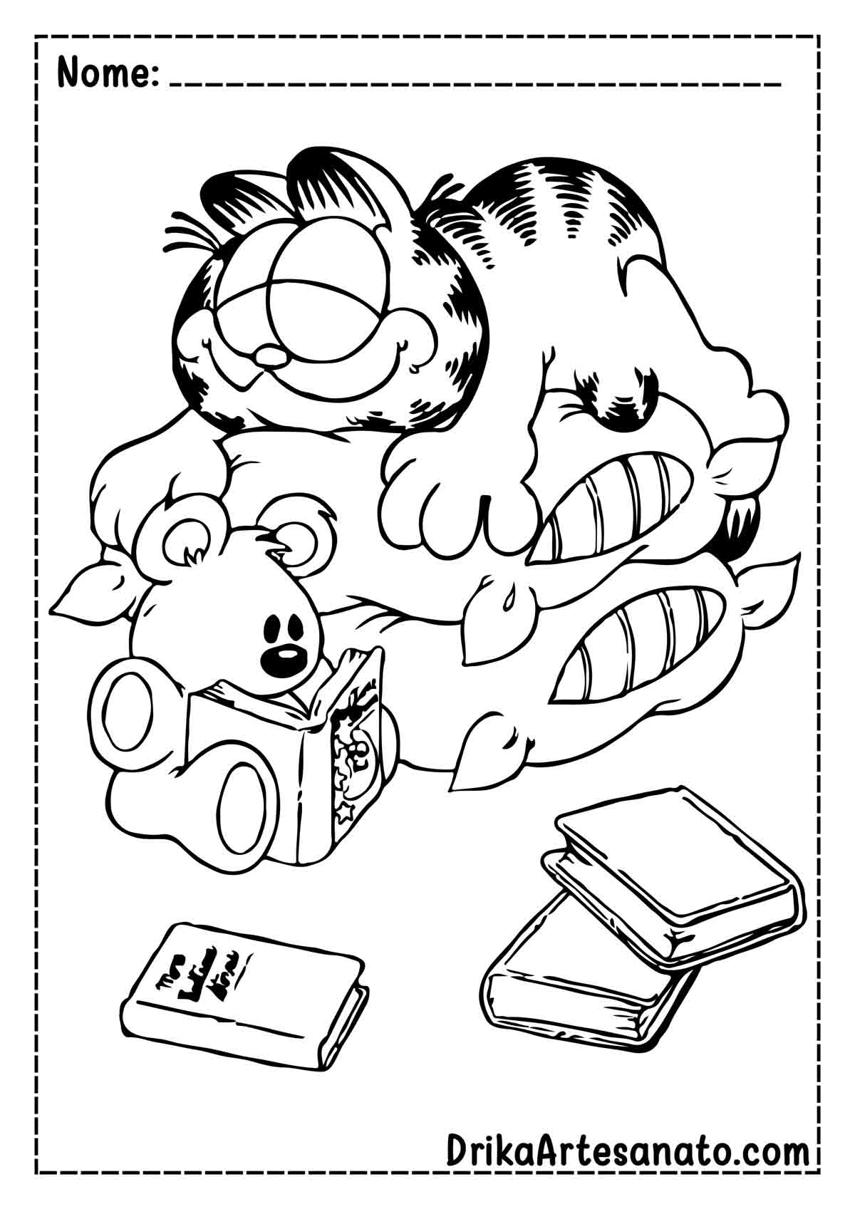 Desenho do Garfield para Colorir e Imprimir