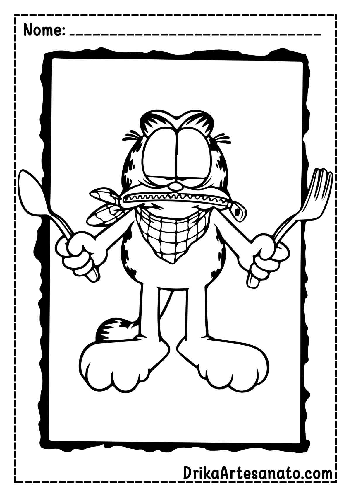 Desenho do Garfield Infantil para Imprimir