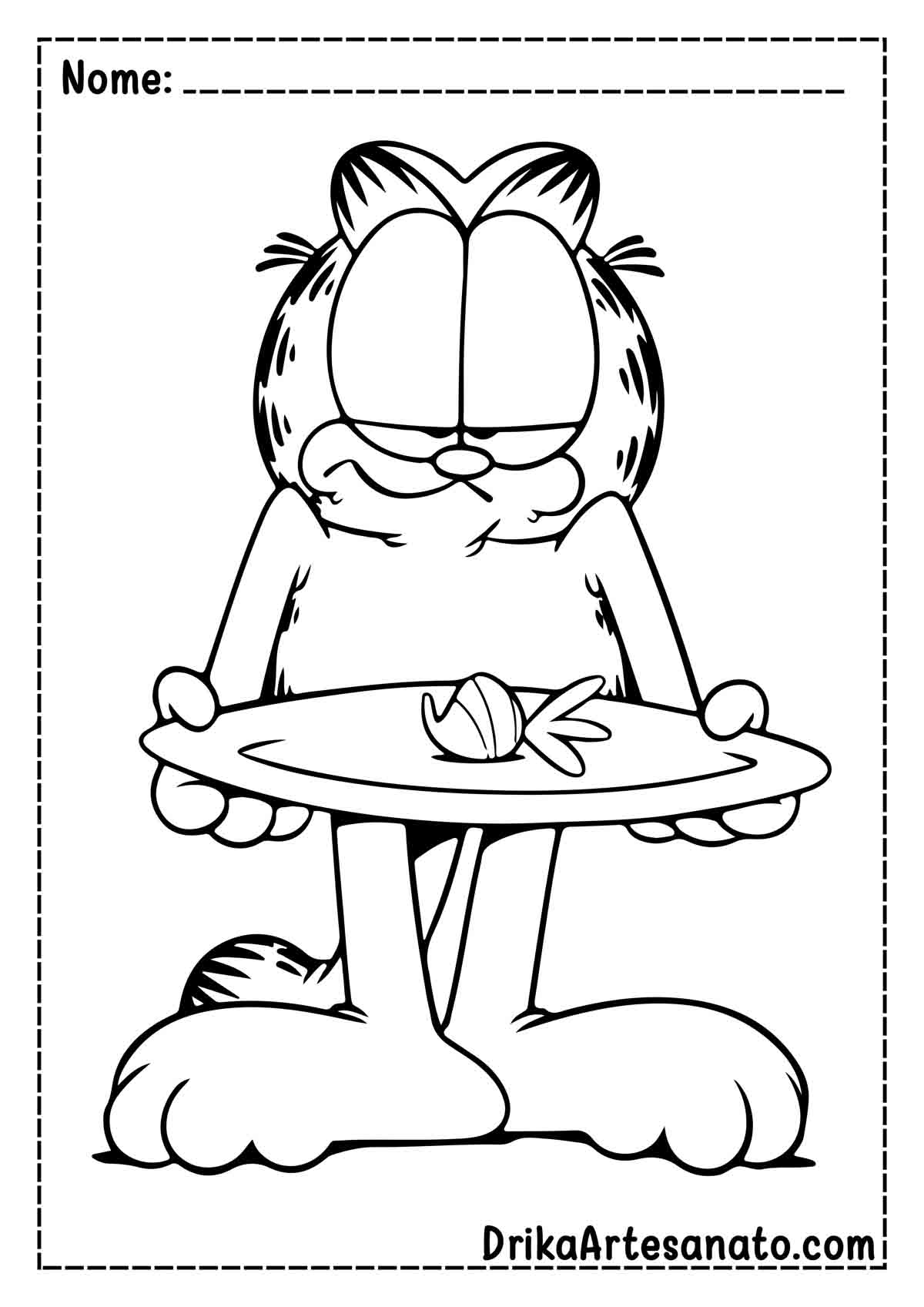 Desenho do Garfield Infantil para Pintar