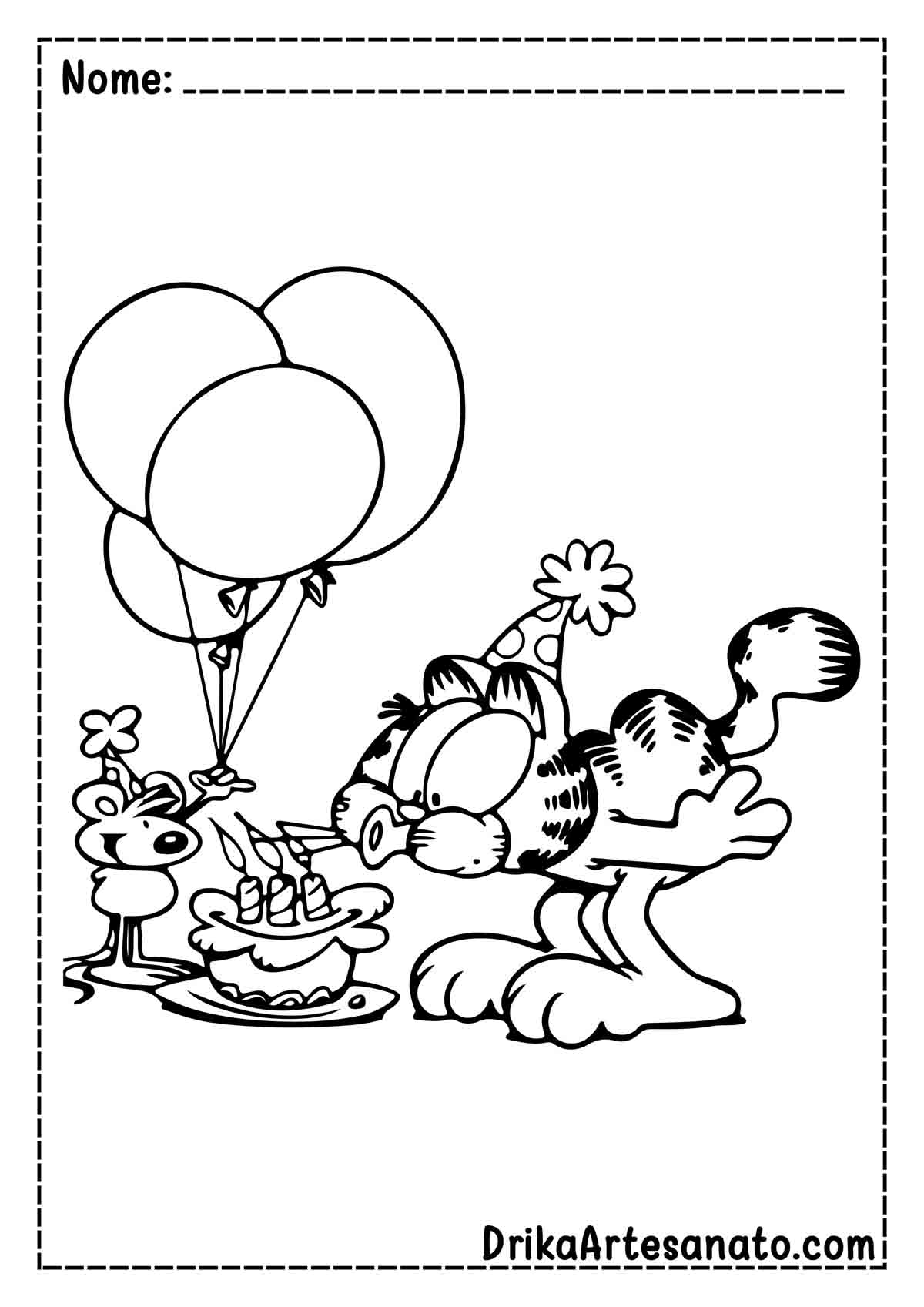 Desenho do Garfield para Colorir e Imprimir