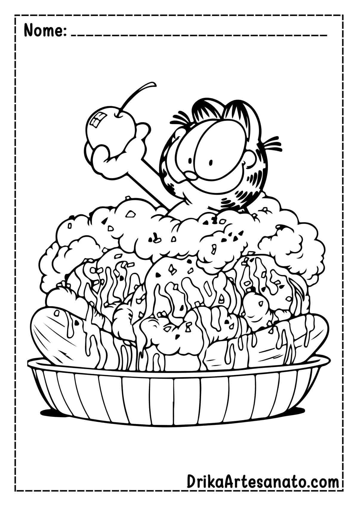 Desenho do Garfield para Colorir