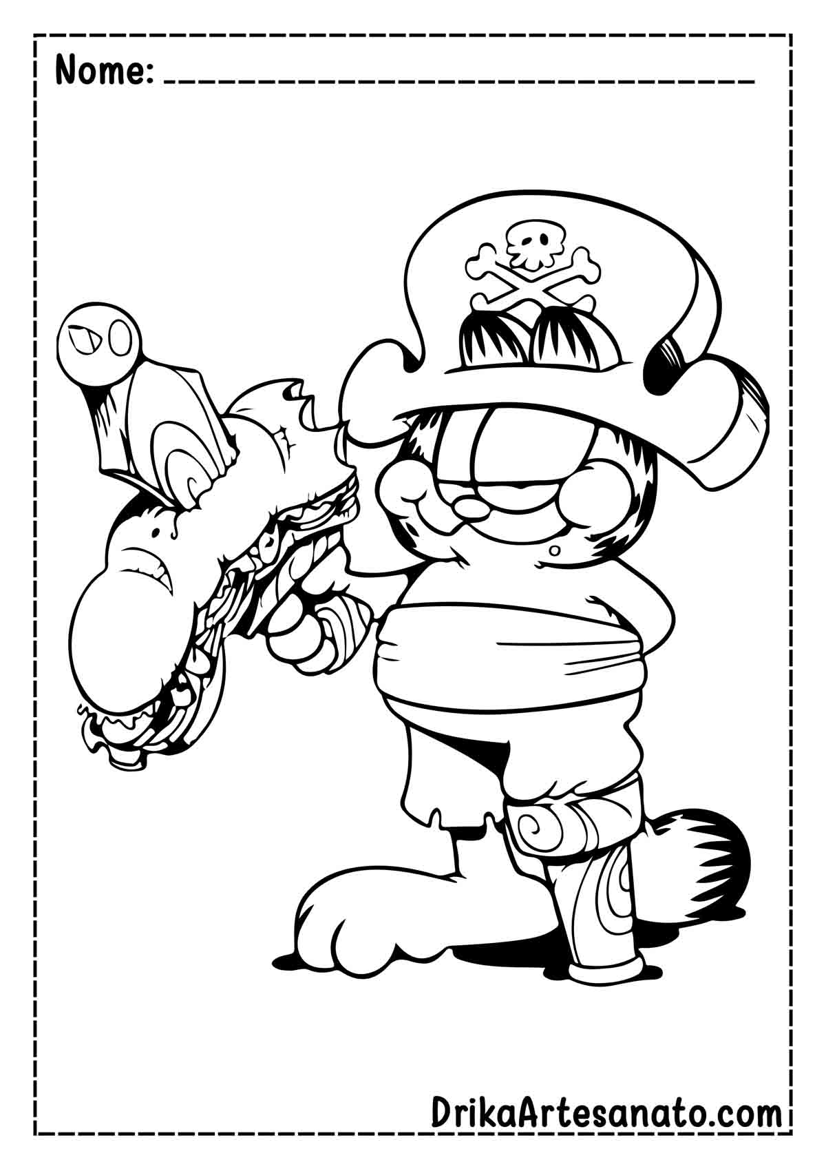 Desenho do Garfield para Pintar e Imprimir