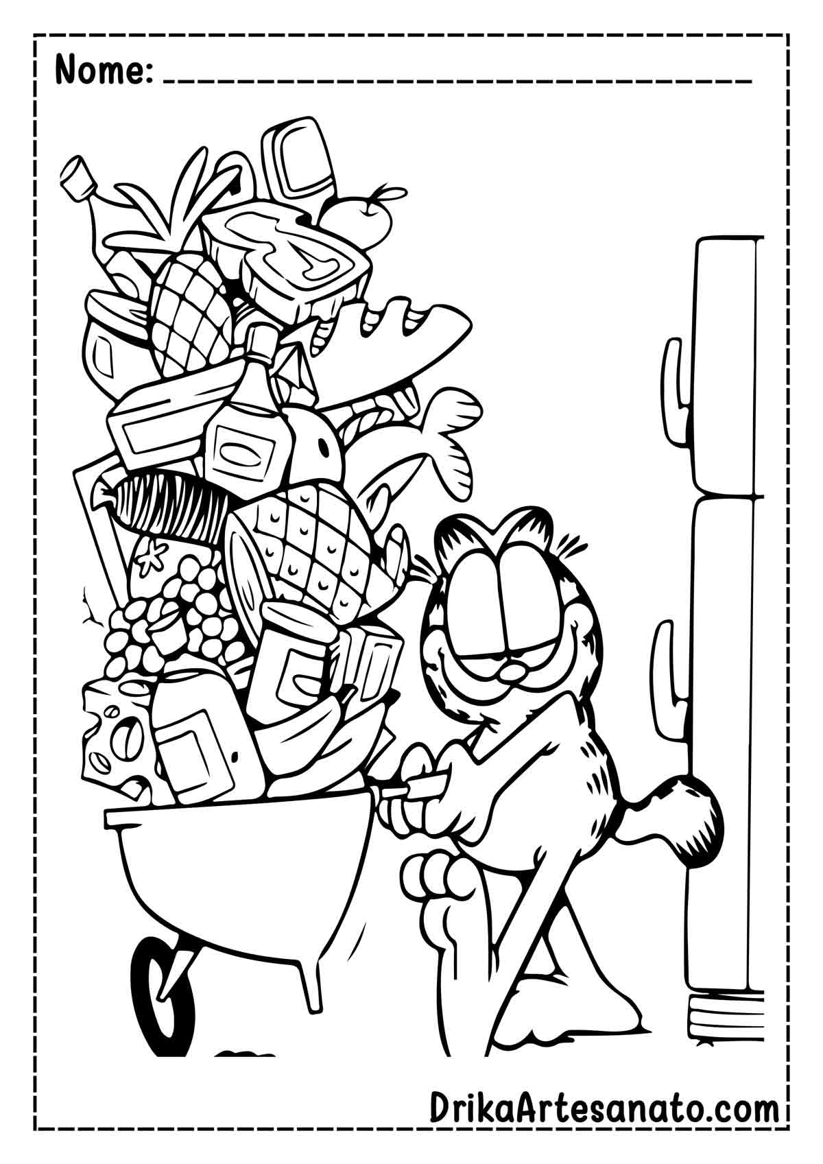Desenho do Garfield Infantil para Imprimir