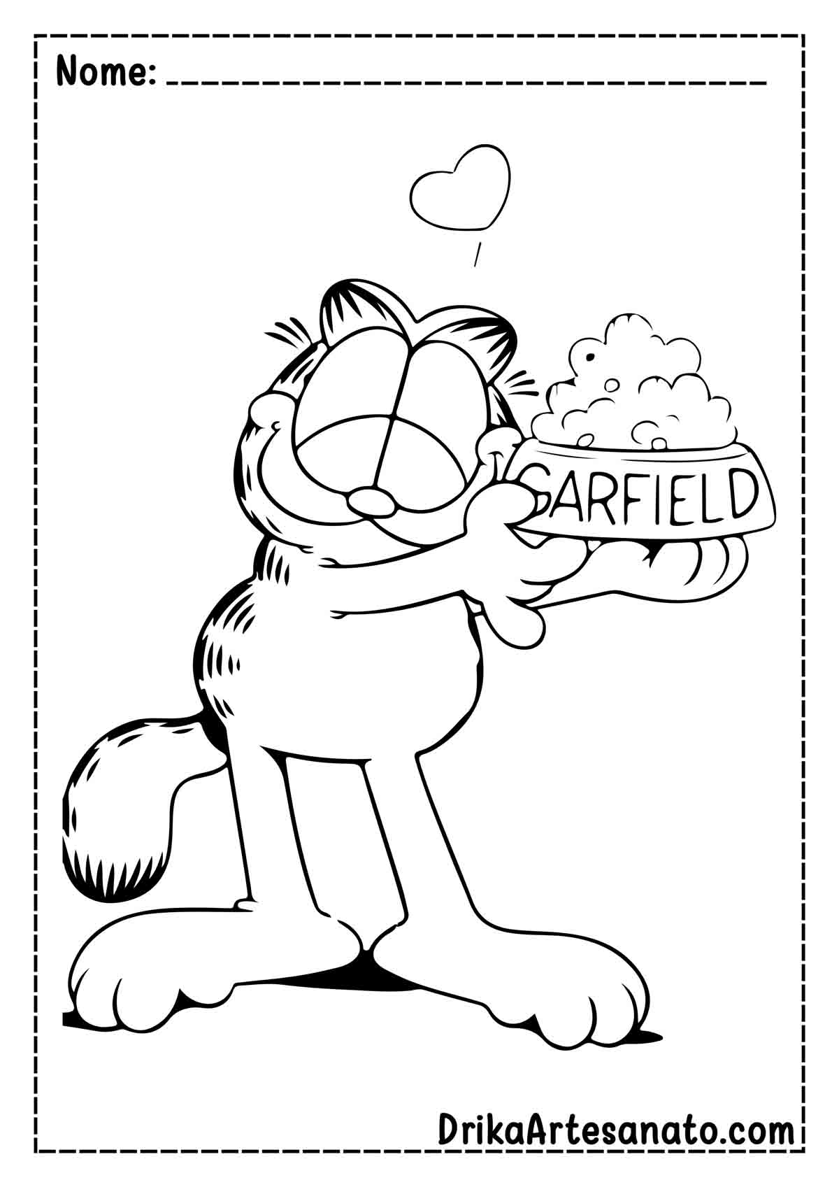 Desenho do Garfield para Colorir