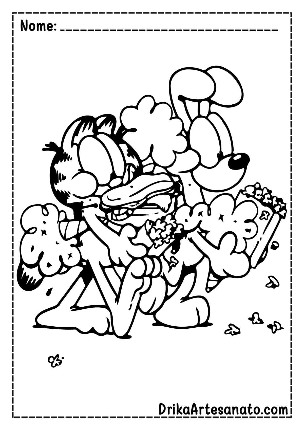 Desenho do Garfield para Imprimir