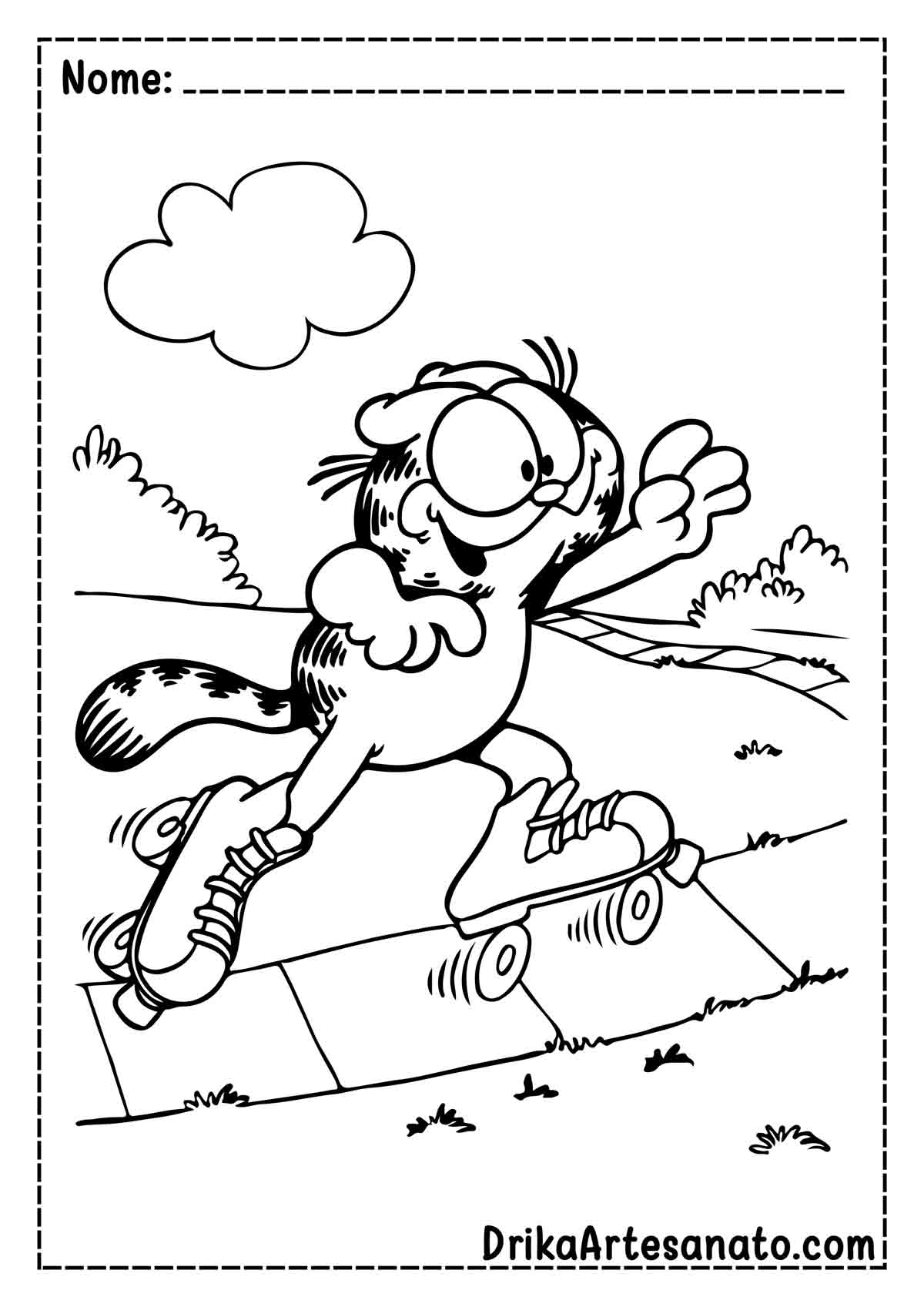 Desenho do Garfield para Imprimir e Pintar