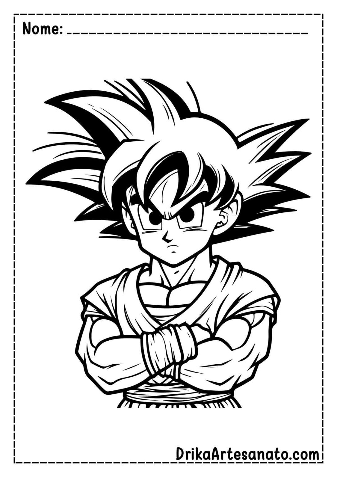 50 Desenhos do Goku para Colorir Grátis em PDF