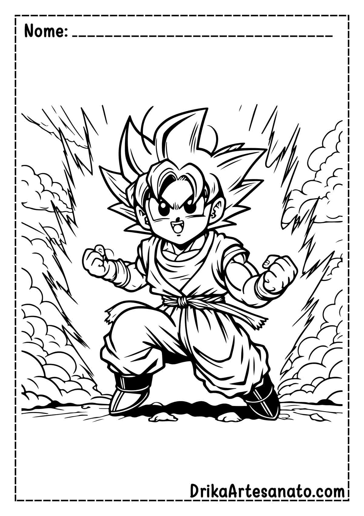 Desenho do Goku Super Saiyajin para Imprimir