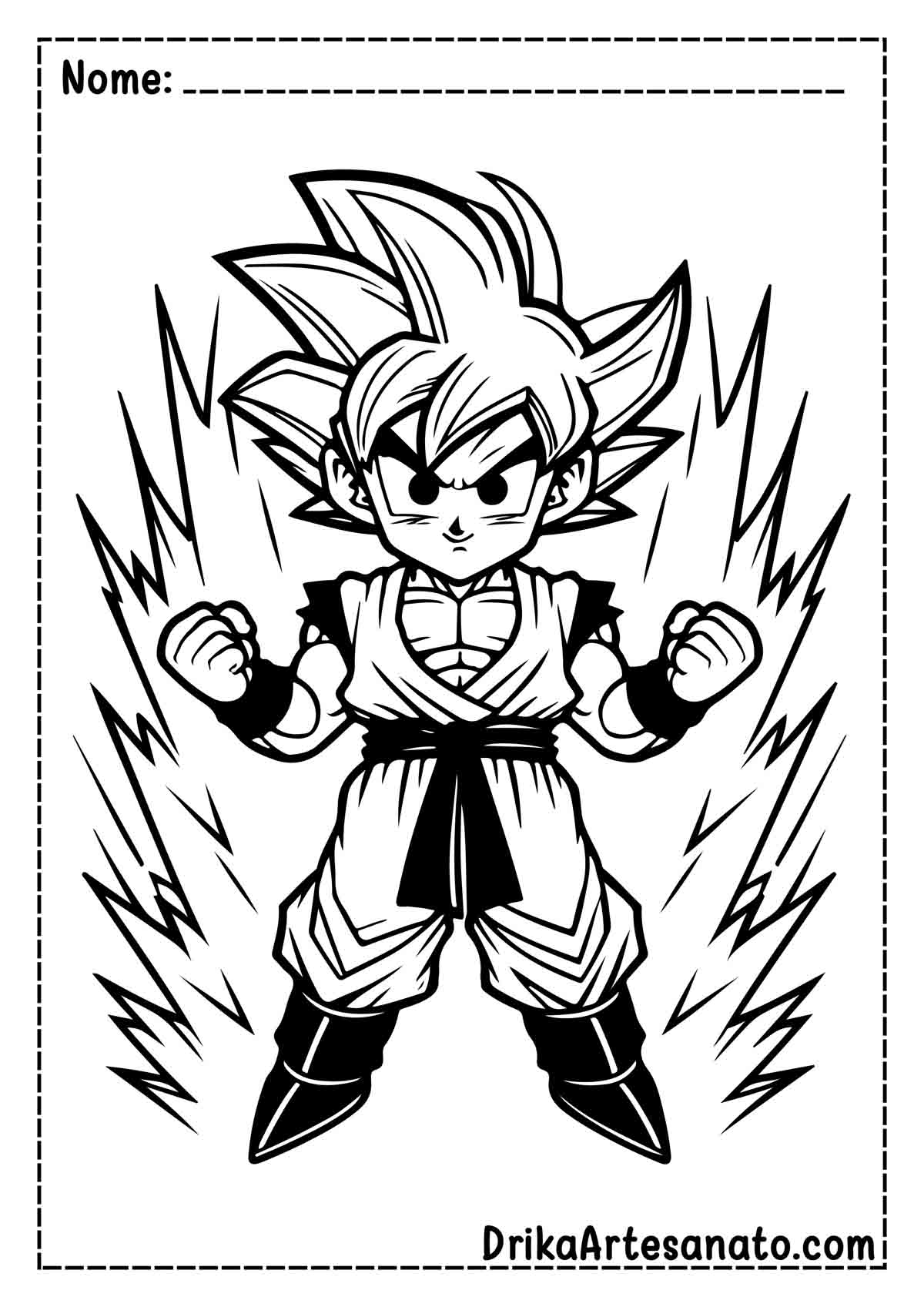 Desenho do Goku Super Saiyajin para Pintar