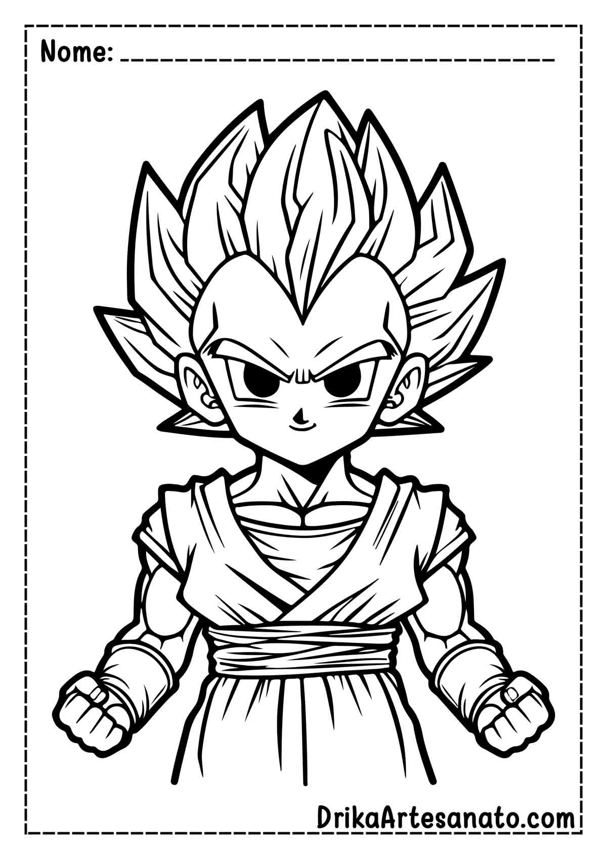 Desenho do Vegeta de Dragon Ball Z para Colorir