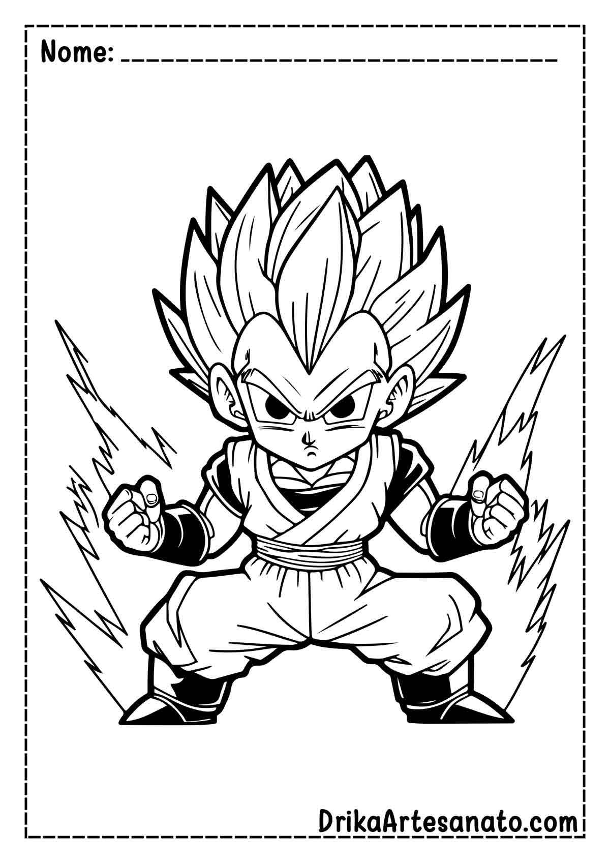 Desenho do Vegeta de Dragon Ball Z para Pintar