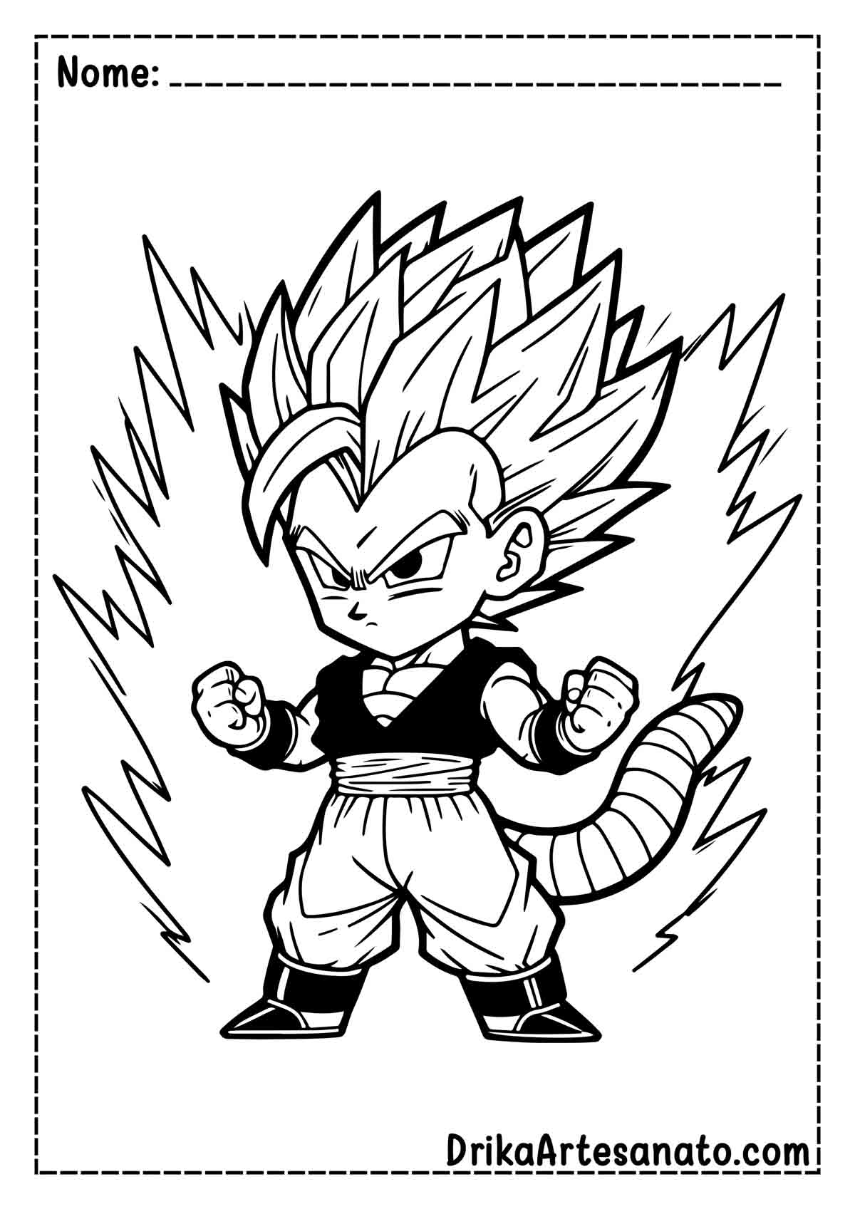 Desenho do Vegeta Super Saiyajin para Colorir