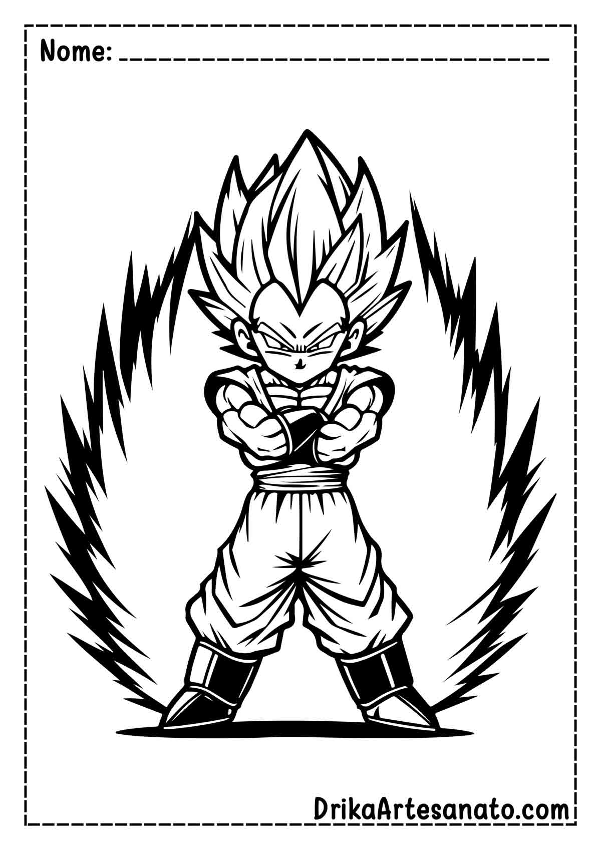 Desenho do Vegeta Super Saiyajin para Imprimir