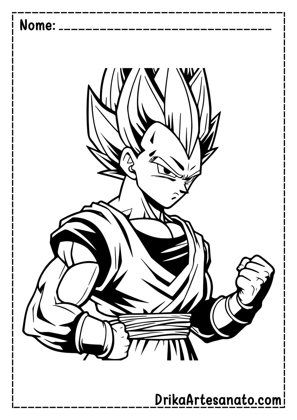 Desenho do Vegeta para Colorir