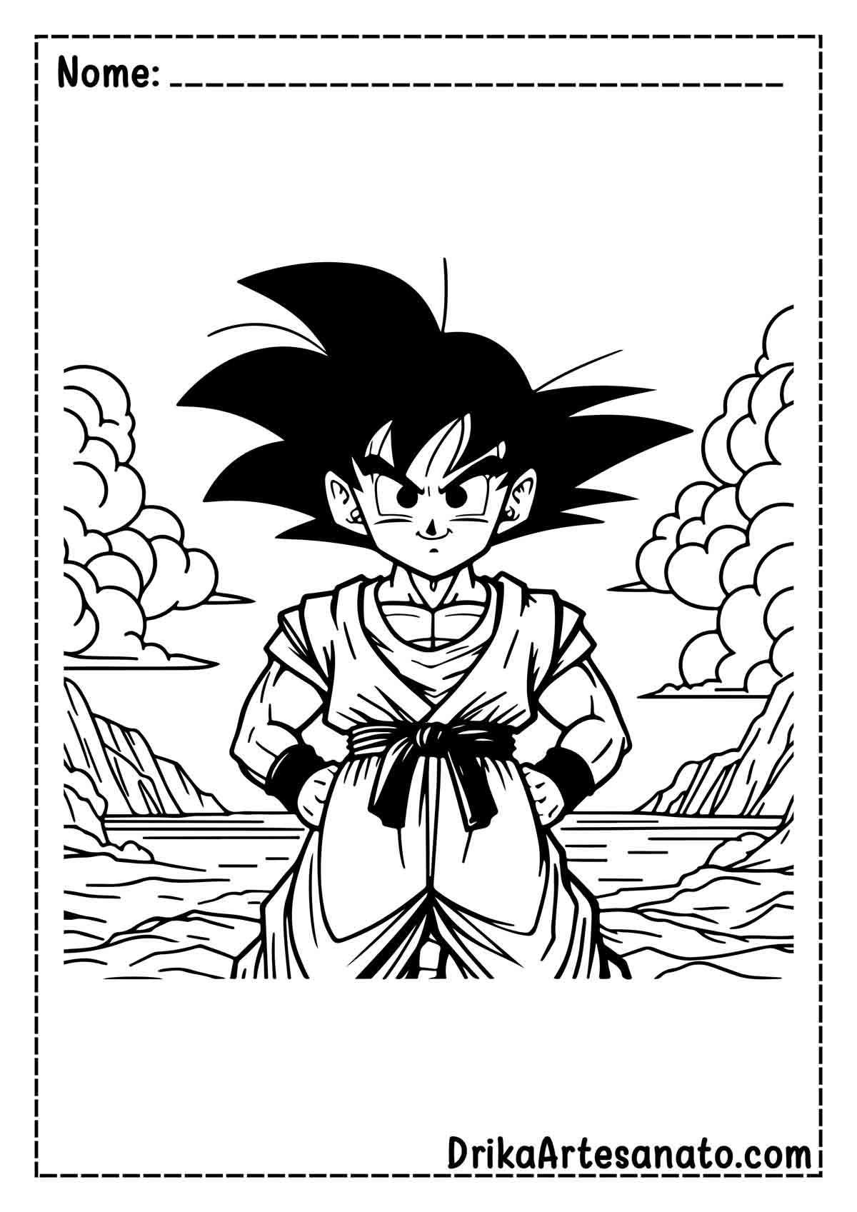 Desenho do Goku para Pintar